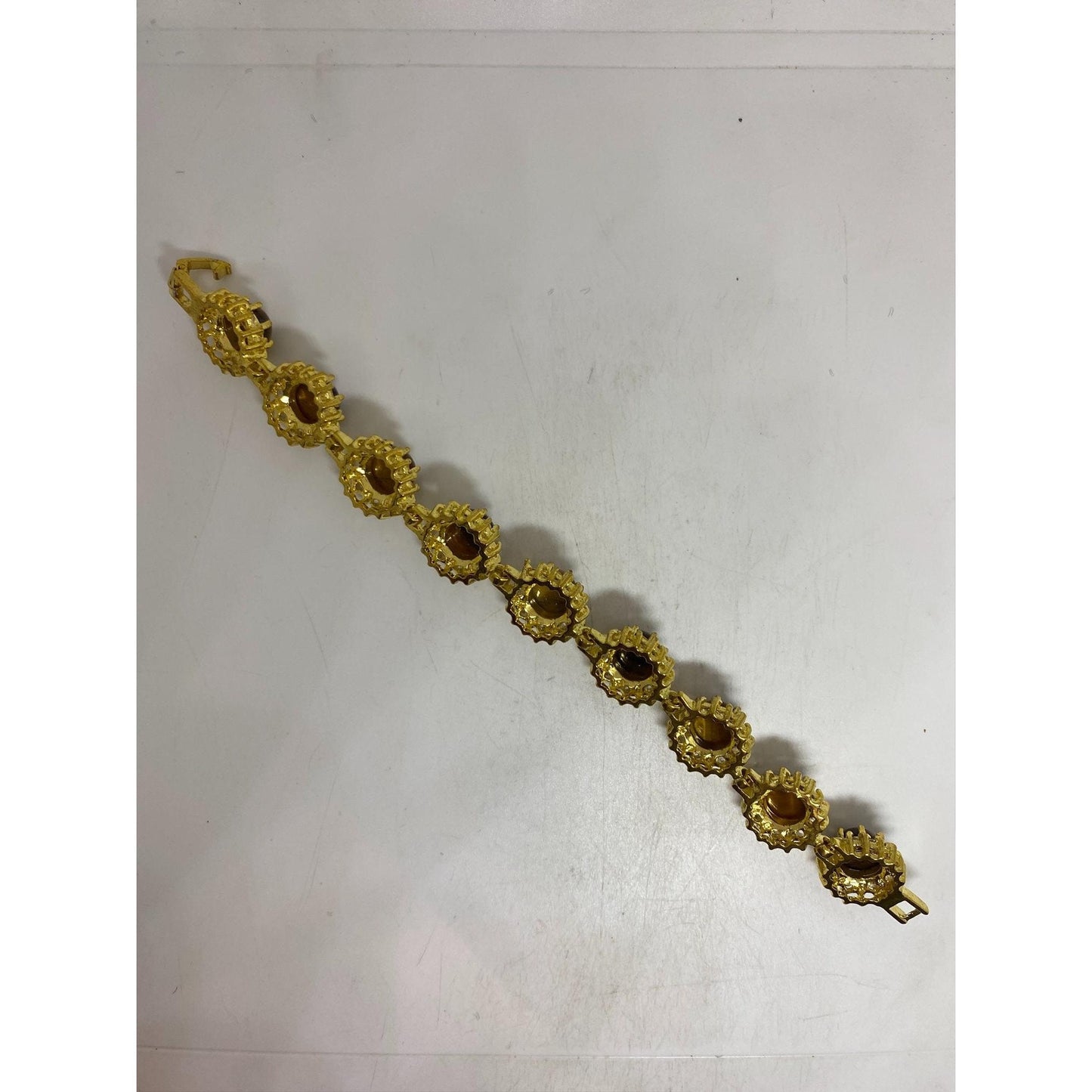 Vintage Tiger’s Eye Crystal Bracelet 7 Inches Genuine Gemstone