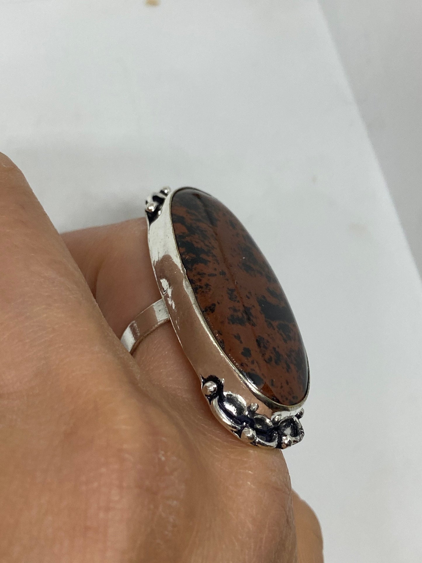 Vintage Genuine Red Jasper Statement Ring
