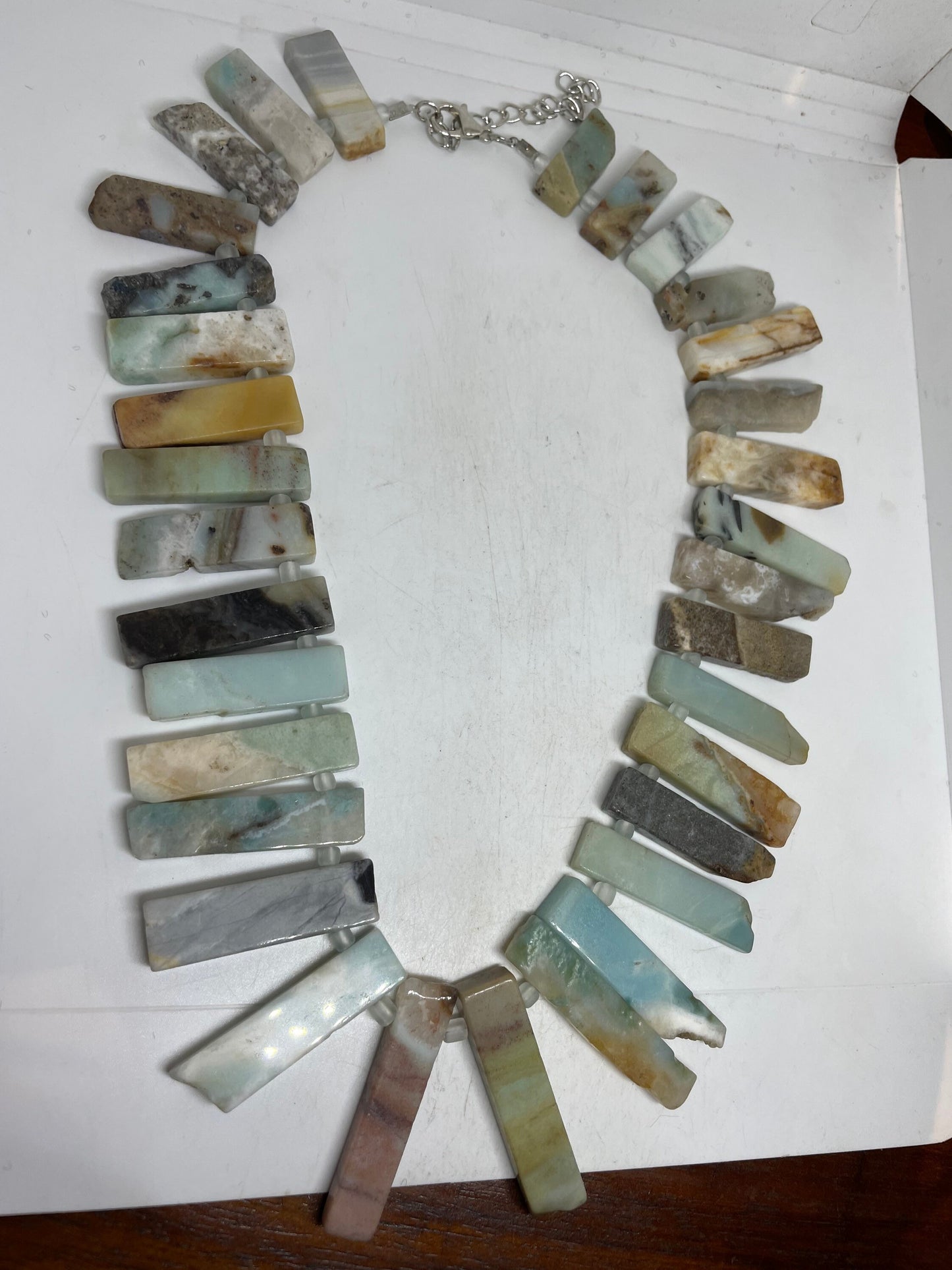 16-19 Inch Hand Knoted Vintage Green Amazonite beaded Necklace