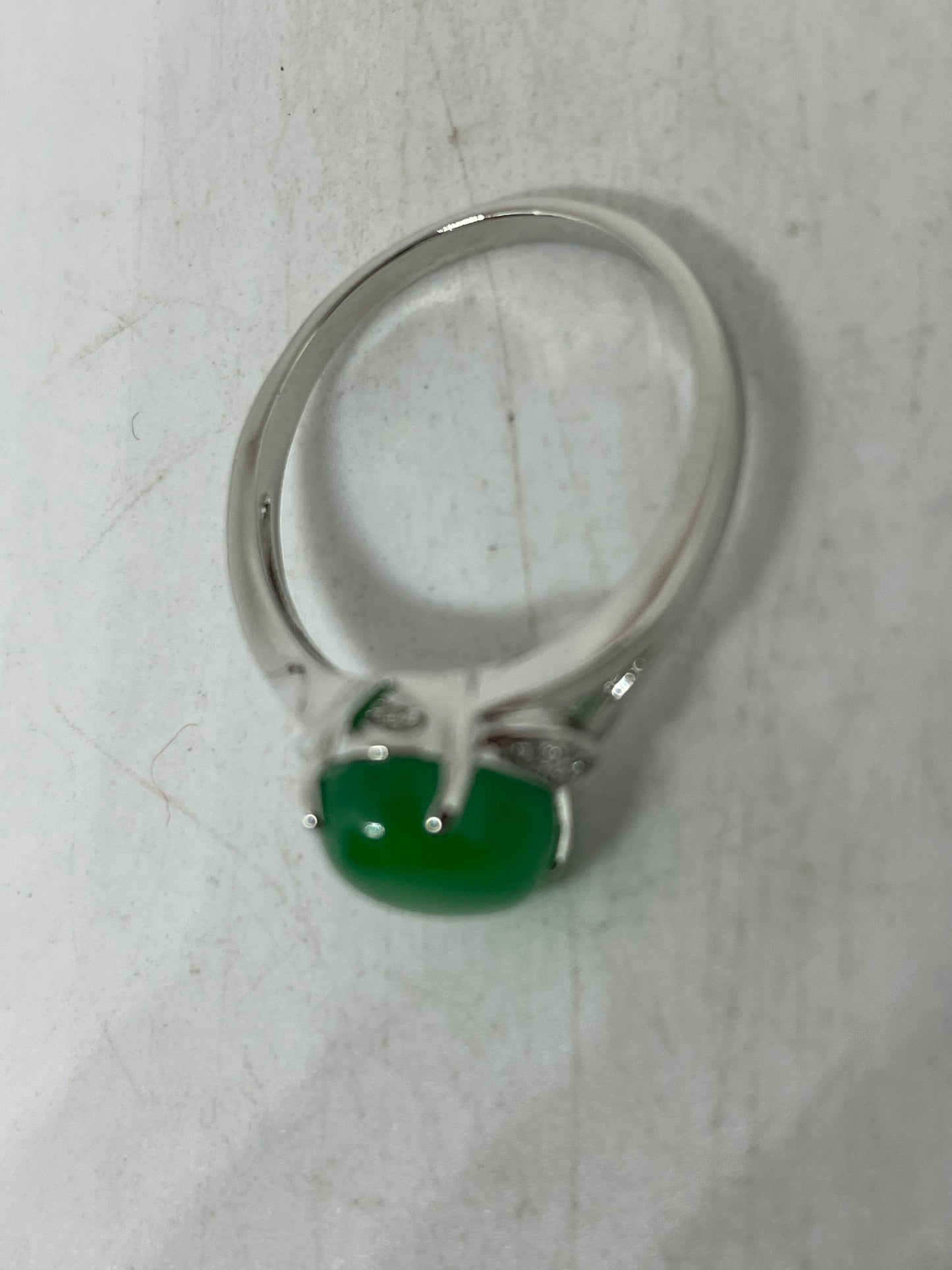 Vintage Lucky Green Nephrite Jade Ring