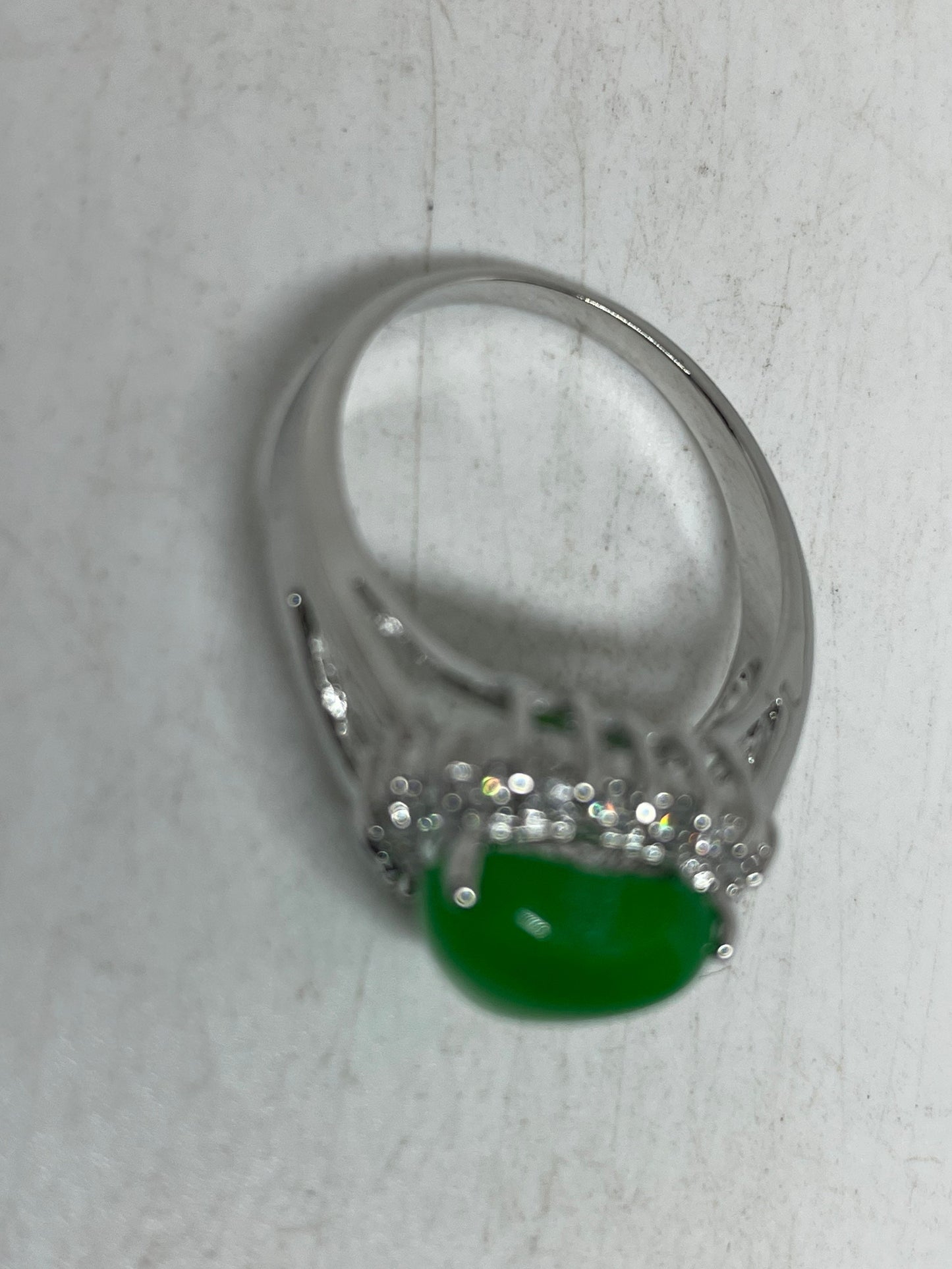 Vintage Lucky Green Nephrite Jade Ring