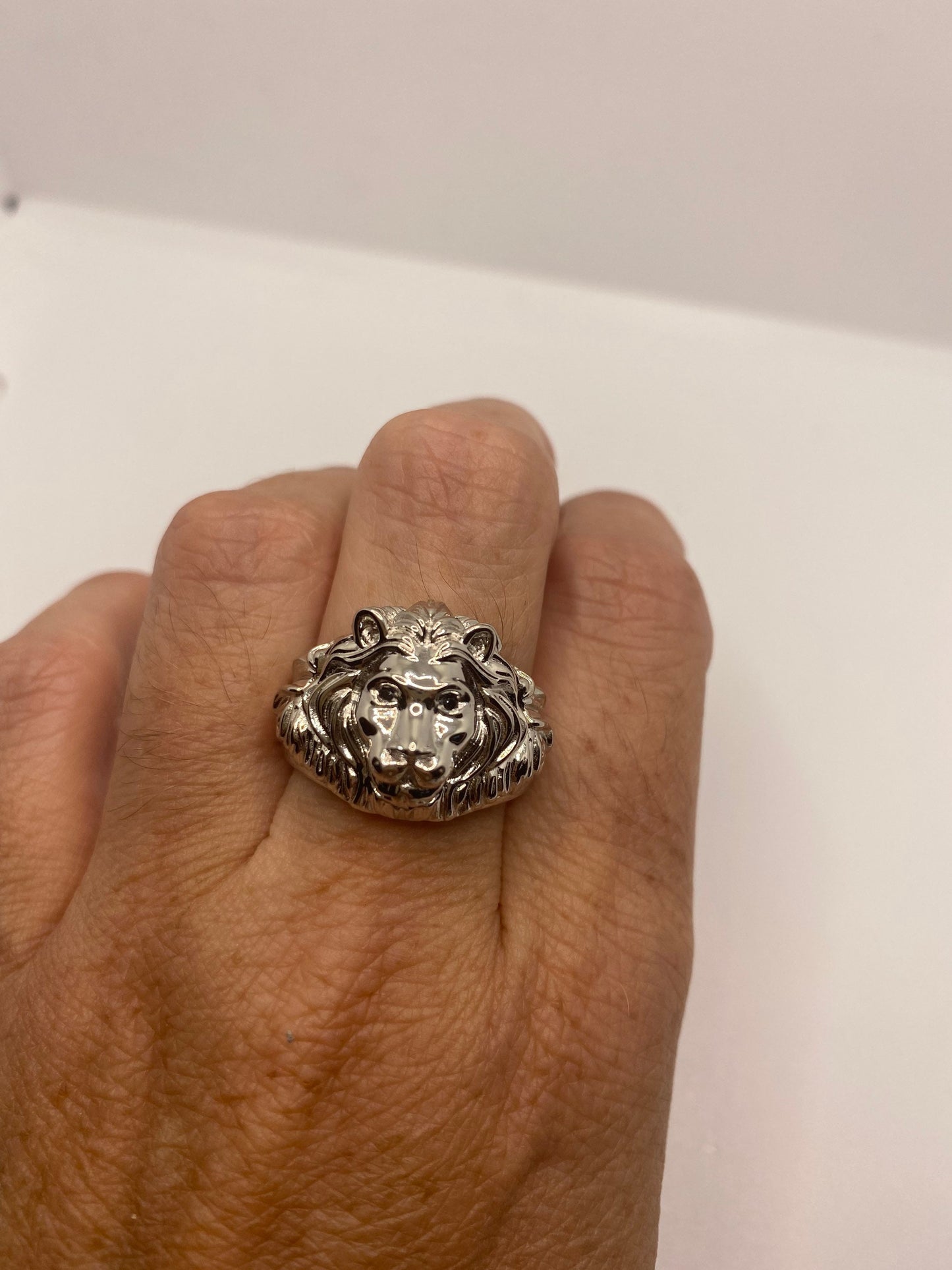 Vintage Lion Ring 925 Sterling Silver