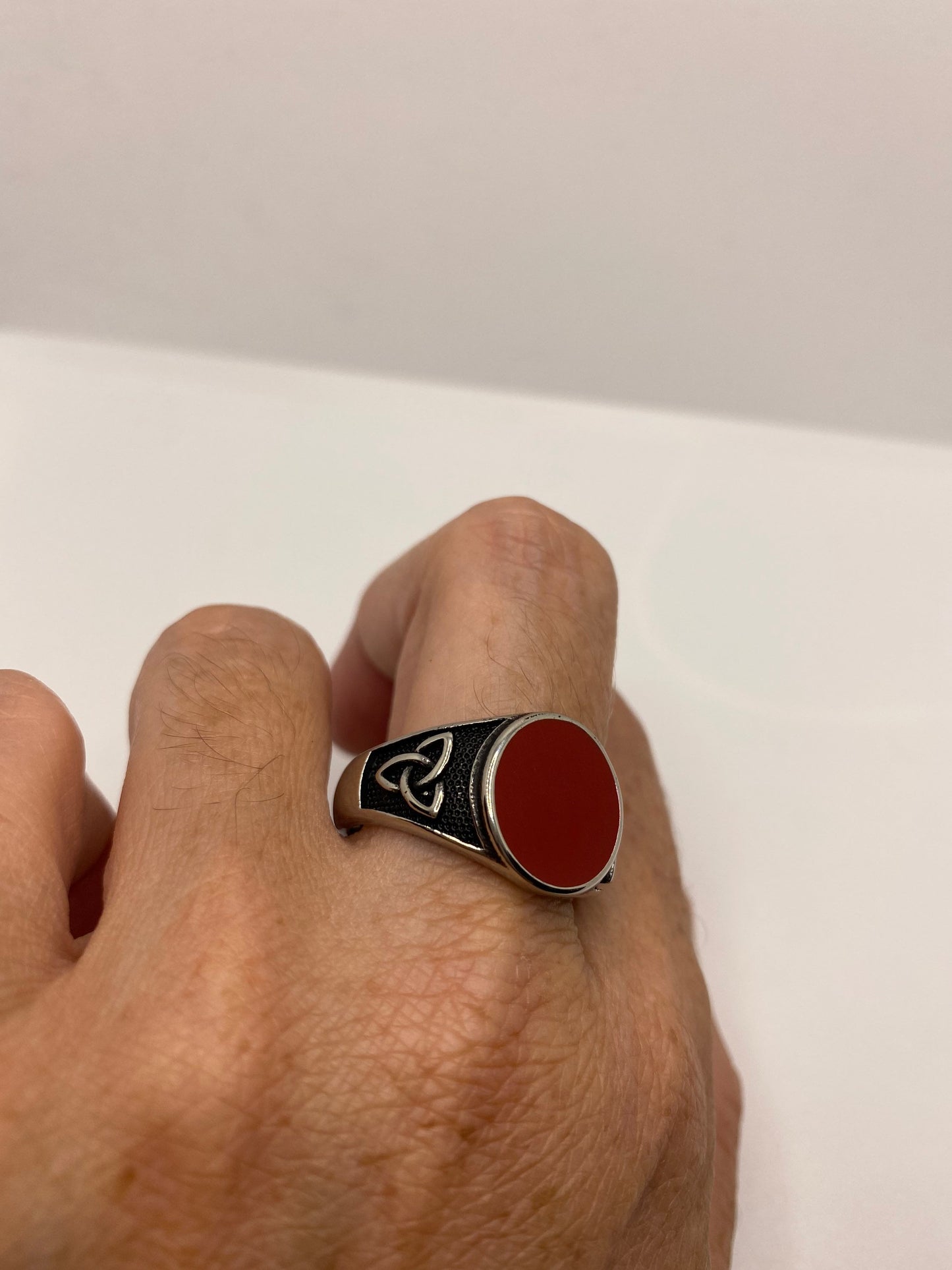 Vintage Celtic Stainless Steel Mens Ring