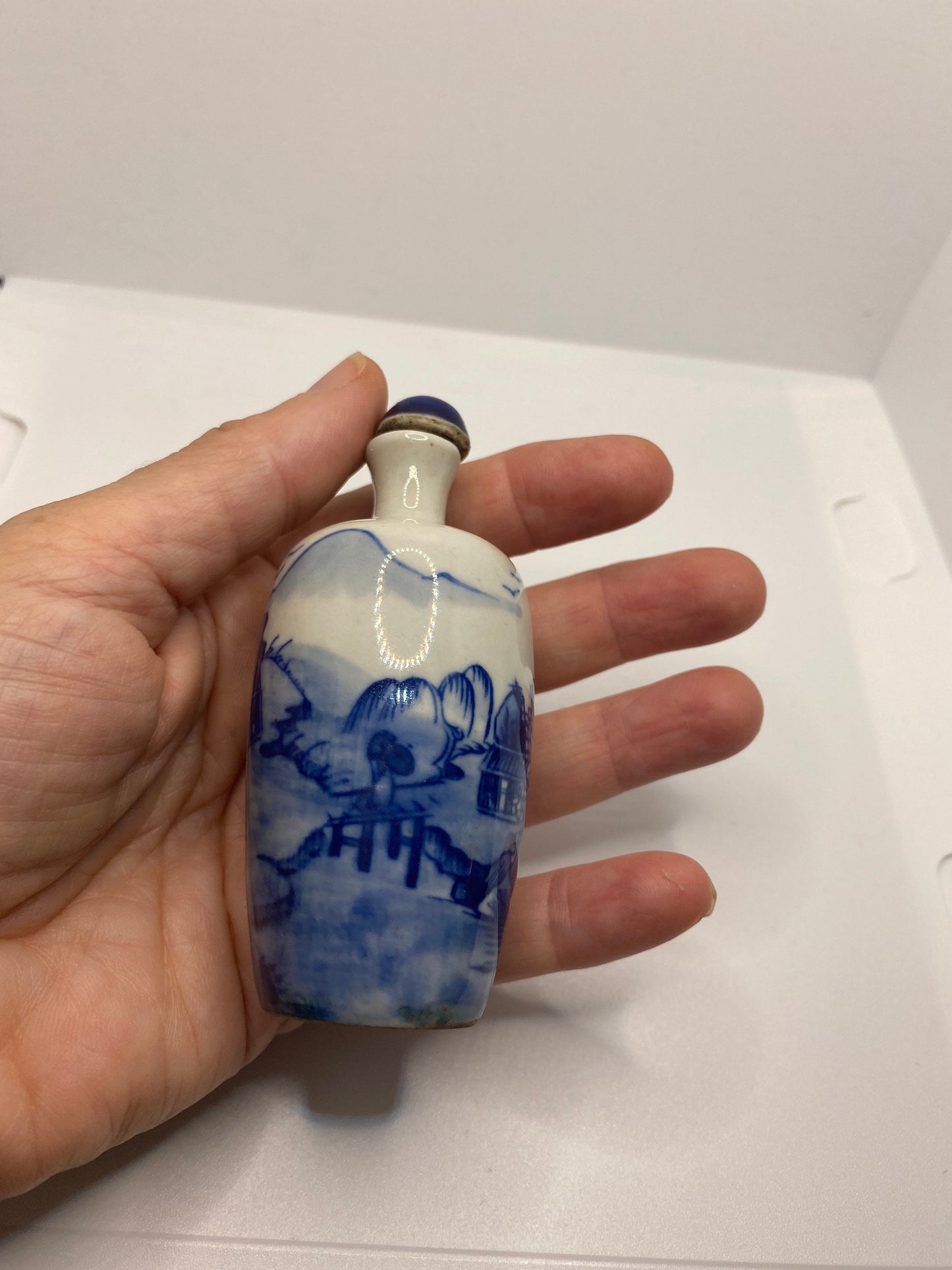 Vintage Dragon Bottle Snuff Perfume Flask Hand Painted Porcelain