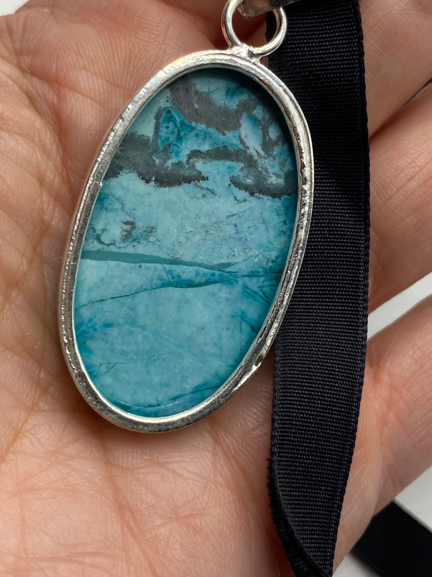 Vintage Green Amazonite Choker Pendant