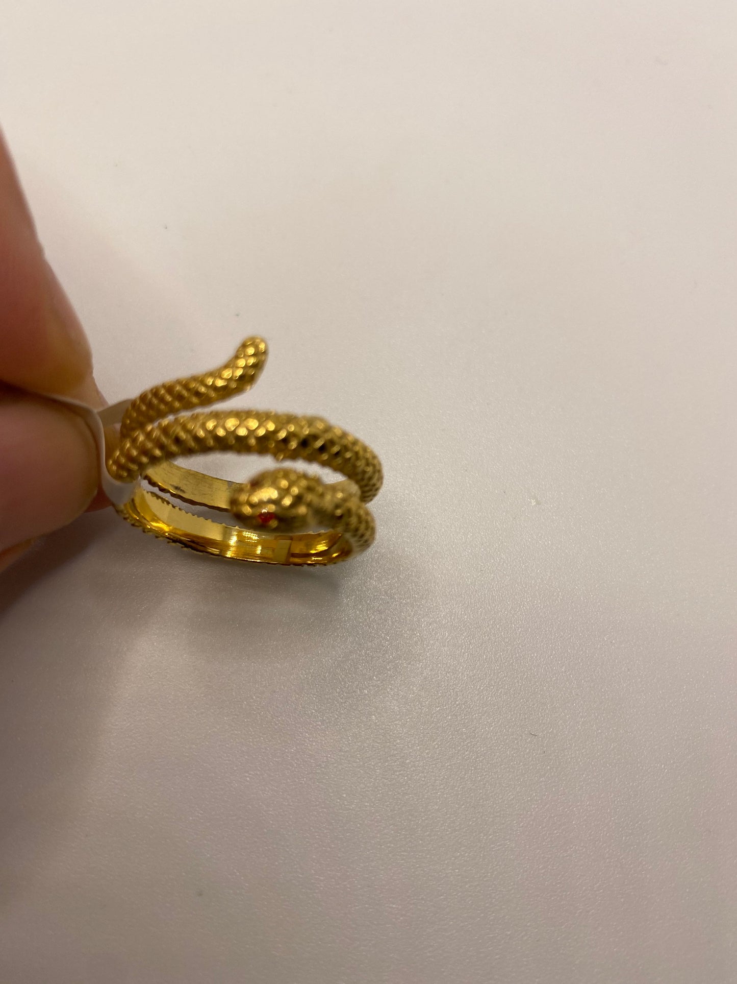 Vintage Gothic 18k Gold Finish Stainless Steel Snake Ring