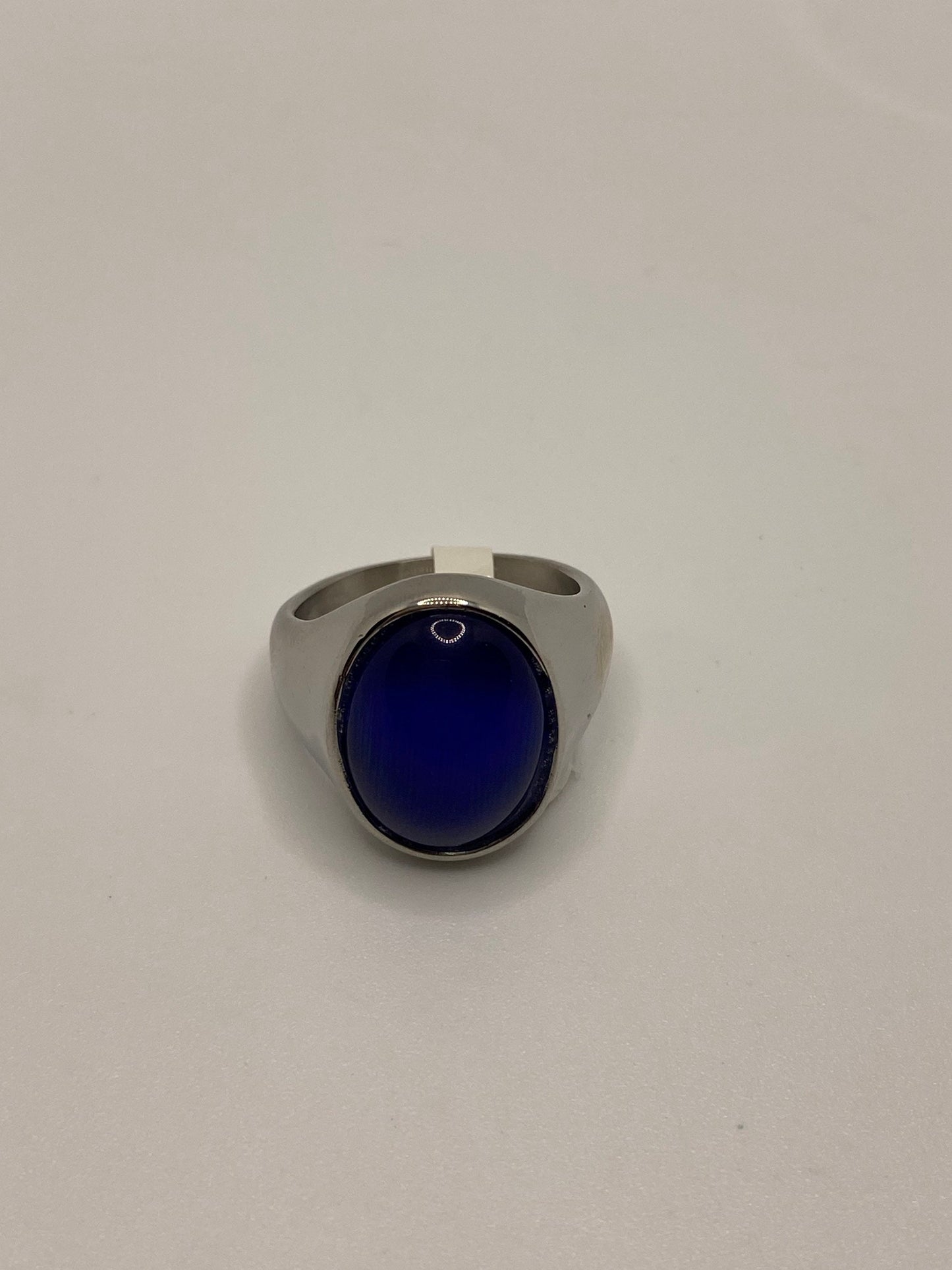 Vintage Yin Yang Black Goldstone Stainless Steel Mens Ring