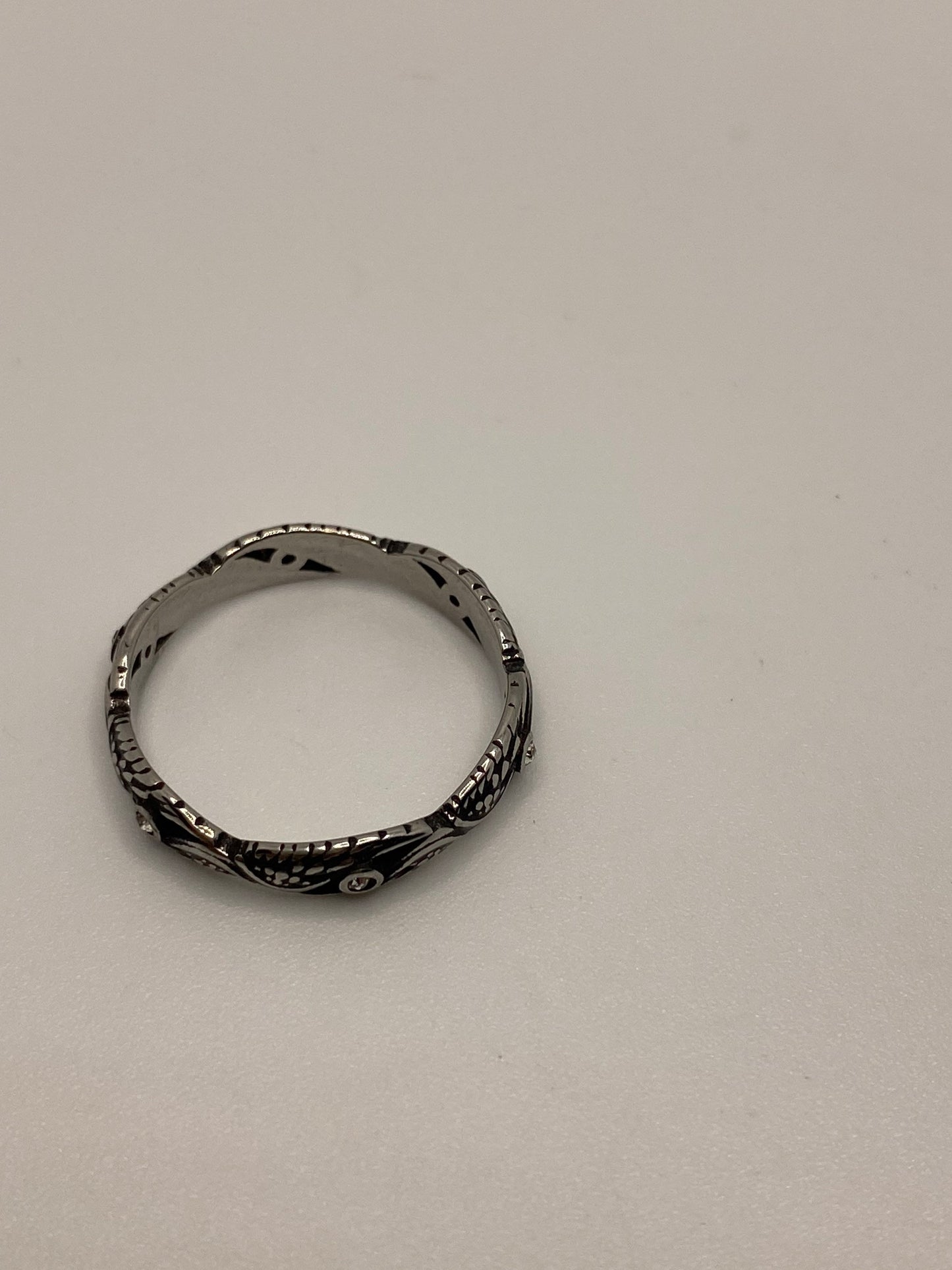 Vintage Celtic Winged Stainless Steel wedding Band Infinity Ring