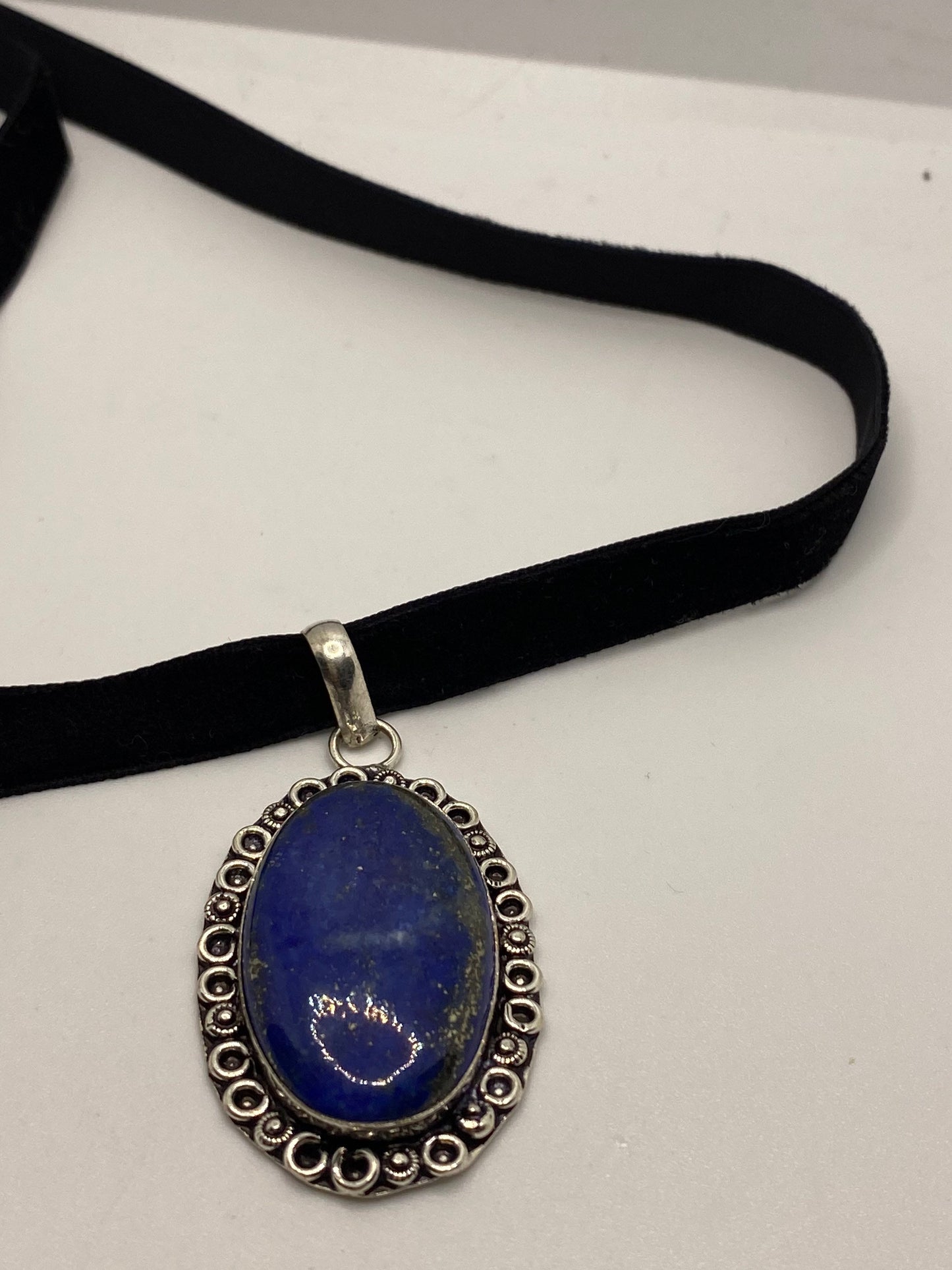 Vintage Blue Lapis Choker Necklace.