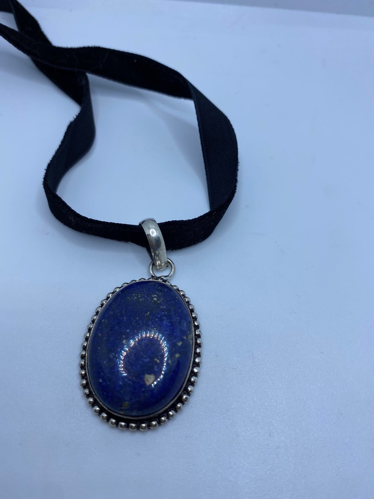 Vintage Blue Lapis Choker Necklace.
