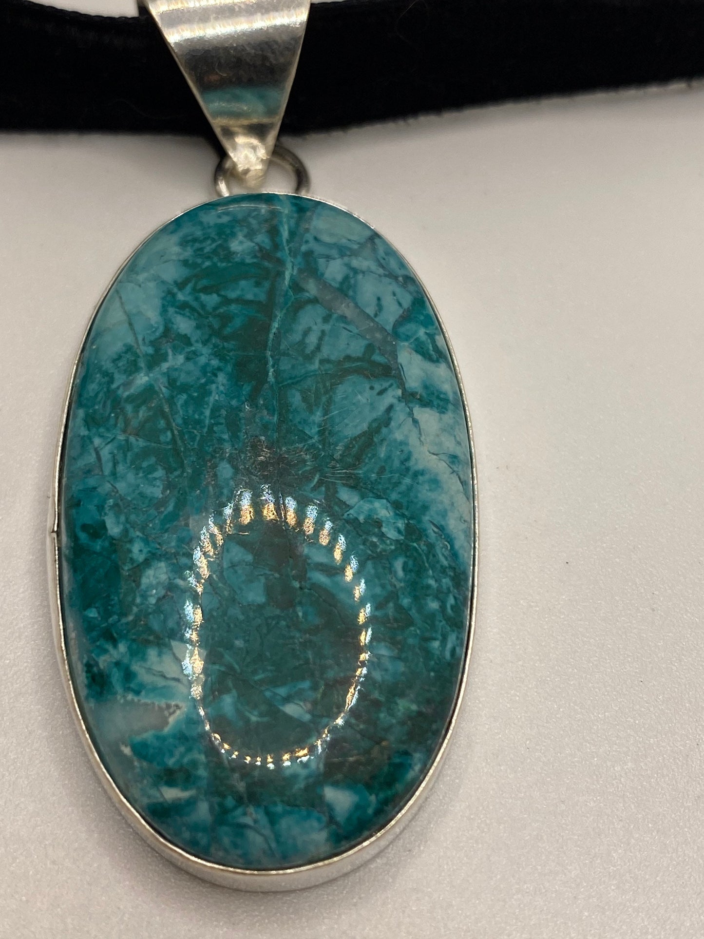 Vintage Green Amazonite Choker Pendant