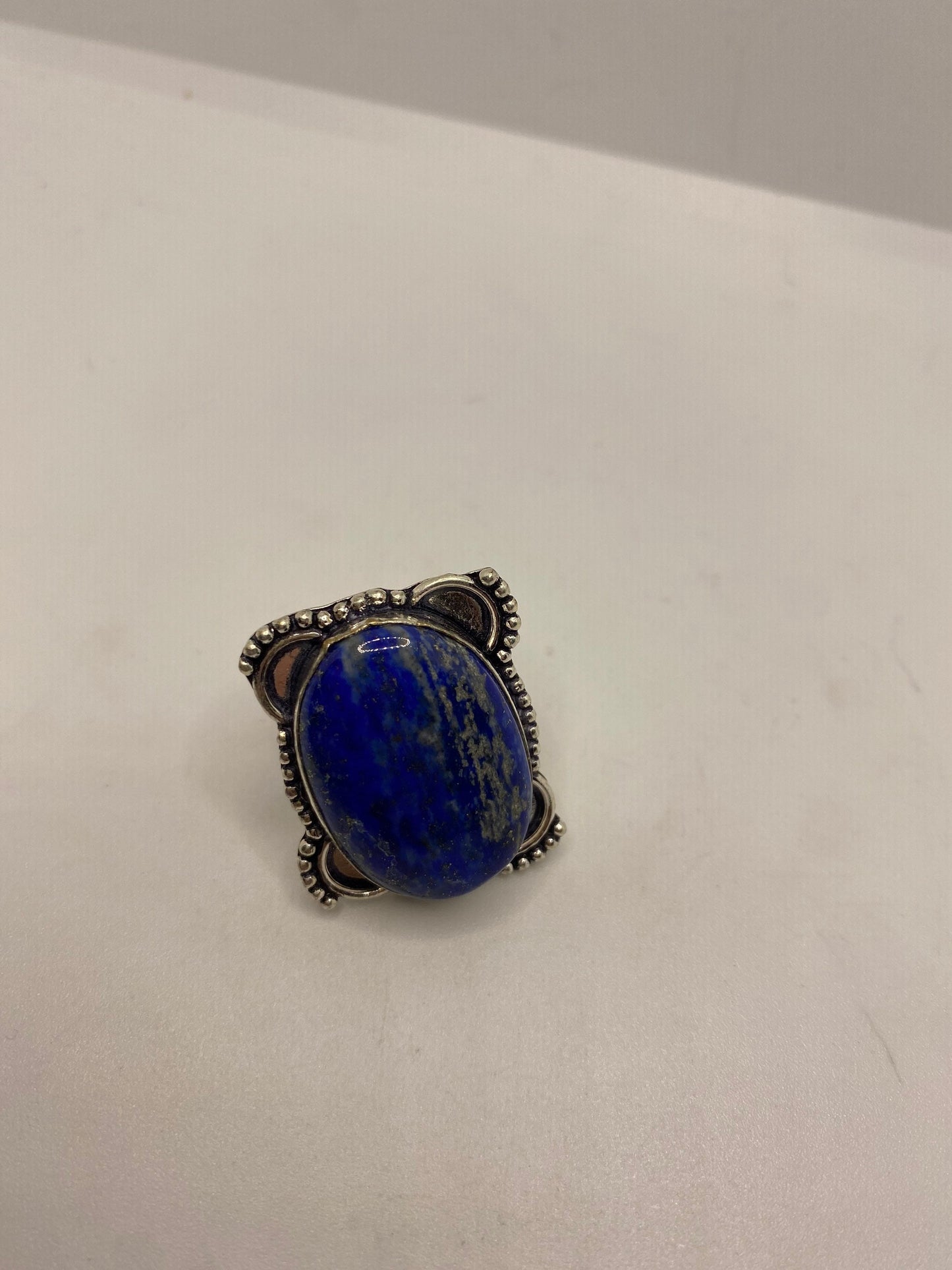 Vintage Blue Genuine Lapis Lazuli Ring Size 9