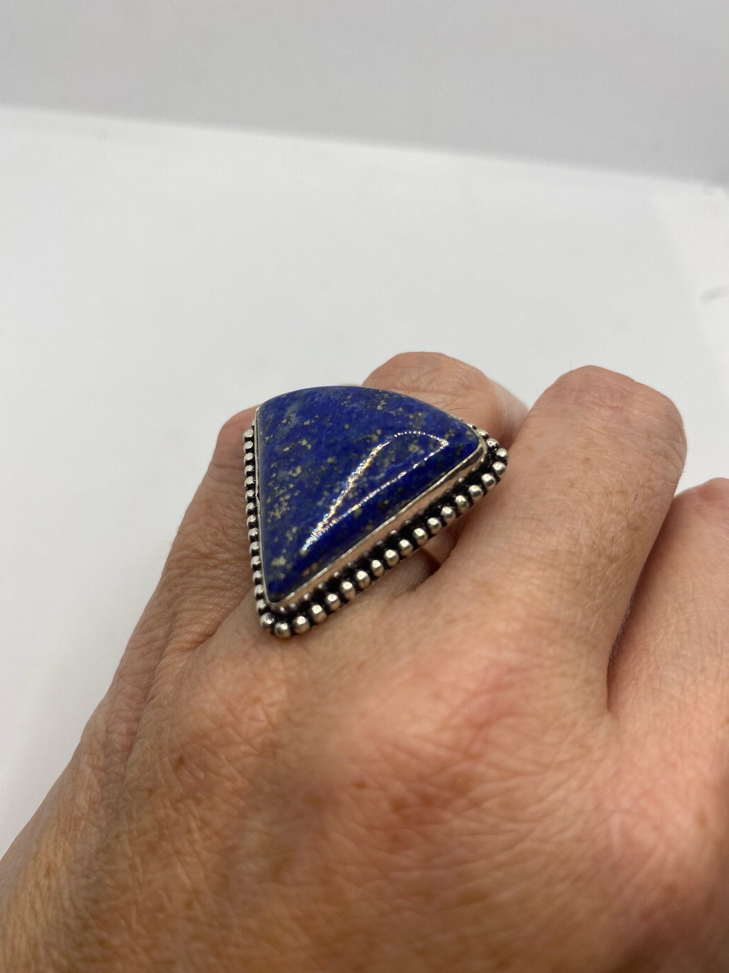 Vintage Blue Genuine Lapis Lazuli Ring Size 6.5