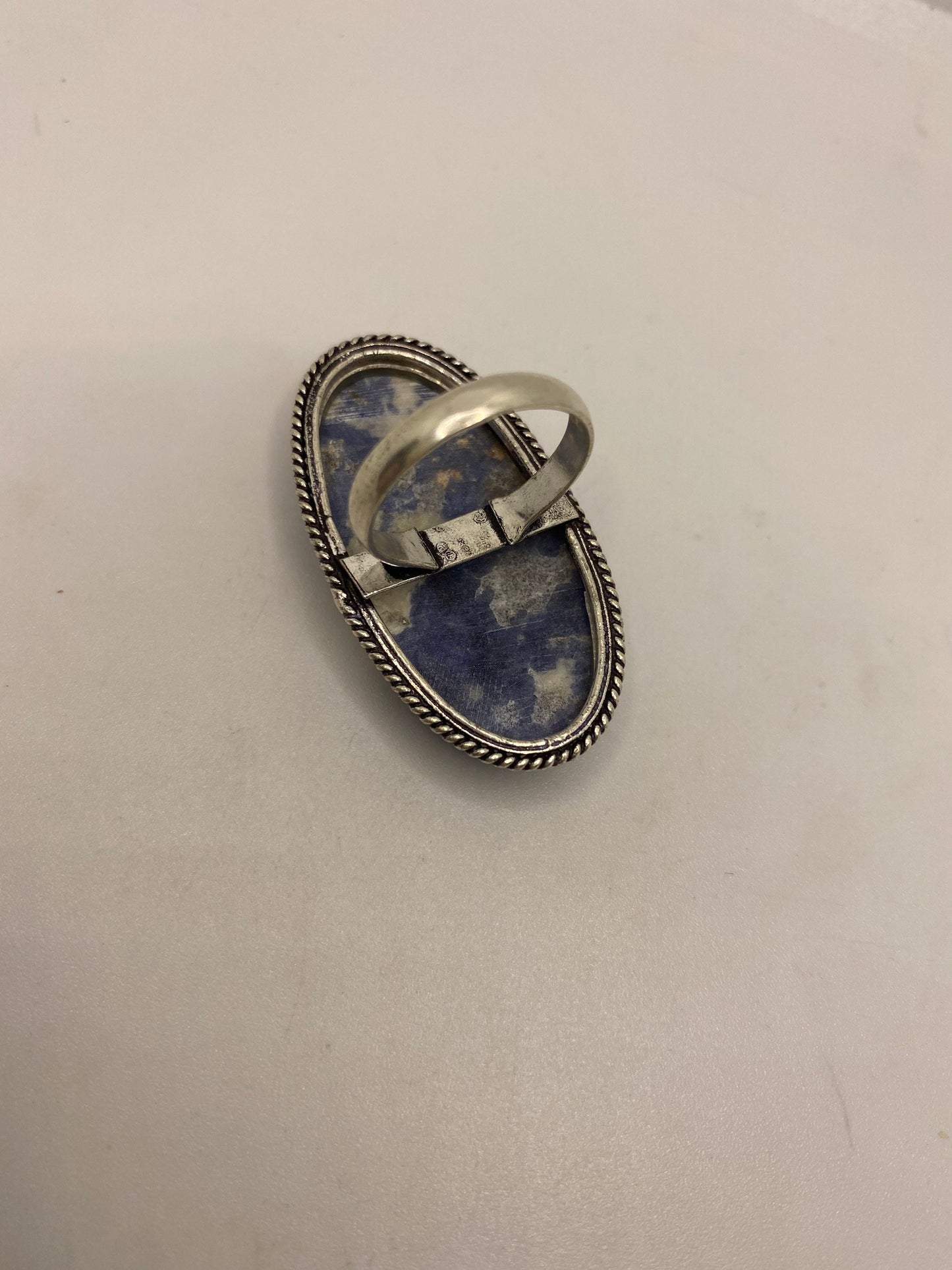 Vintage Blue Genuine Lapis Lazuli Ring Size 8