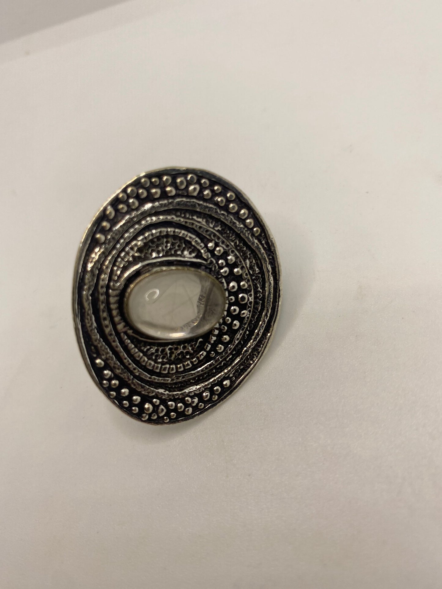 Vintage Genuine Rose Quartz Silver Ring