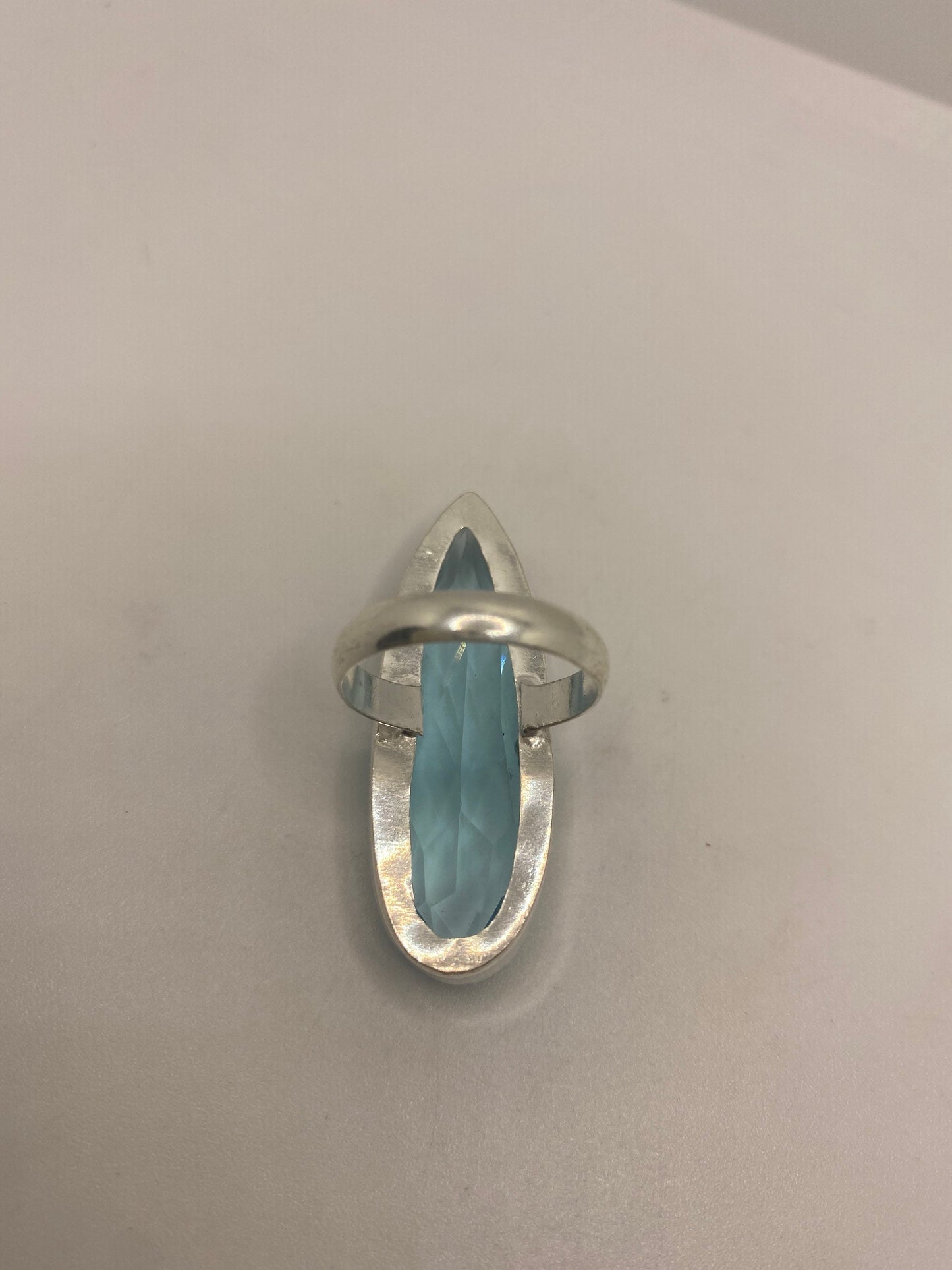 Vintage Aqua Art Glass Ring
