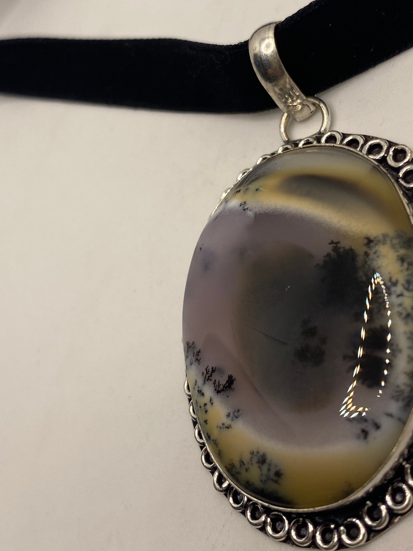 Vintage Cabochon Brown Agate Necklace