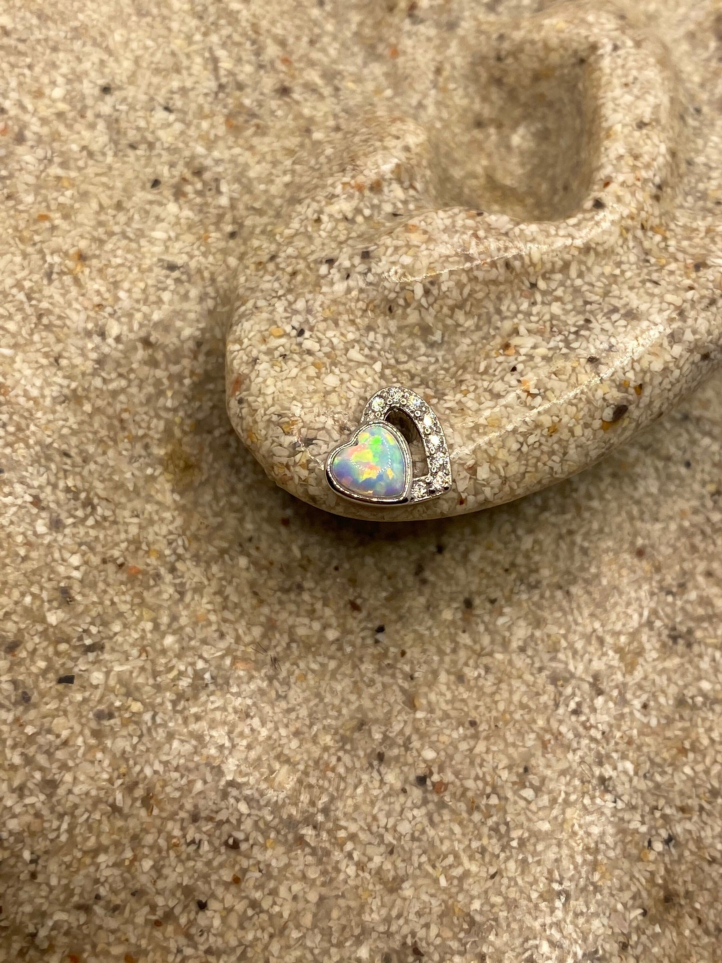 Vintage Opal Earrings 925 Sterling Silver Stud Button simple every day minimal