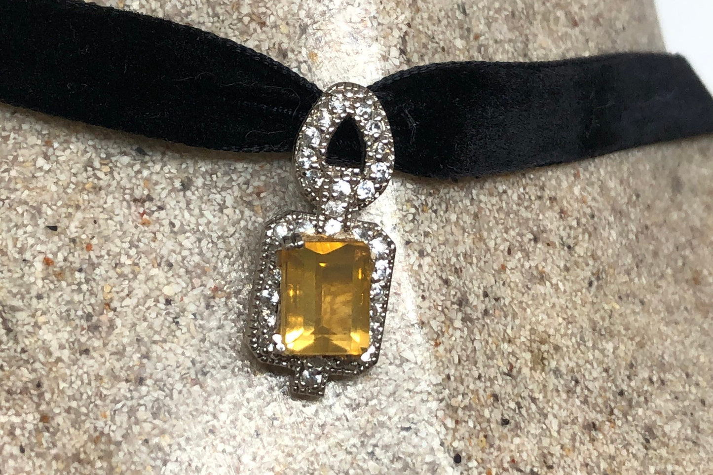 Vintage Genuine Orange Fire Opal 925 Sterling Silver Pendant Necklace