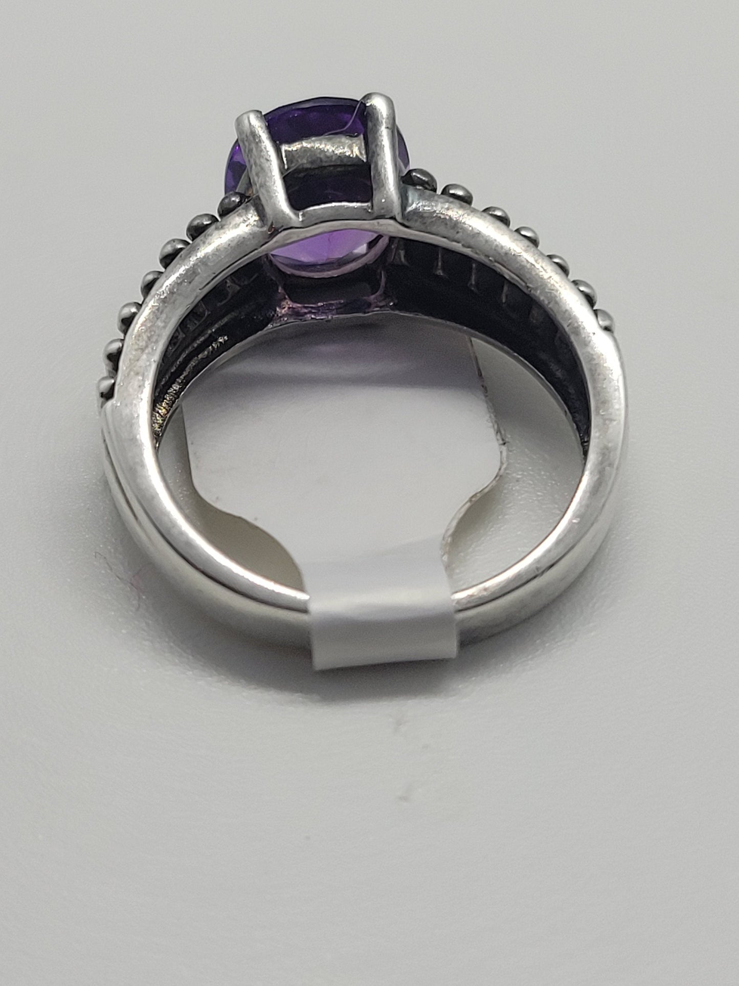 Vintage Purple Amethyst Ring in 925 Sterling Silver
