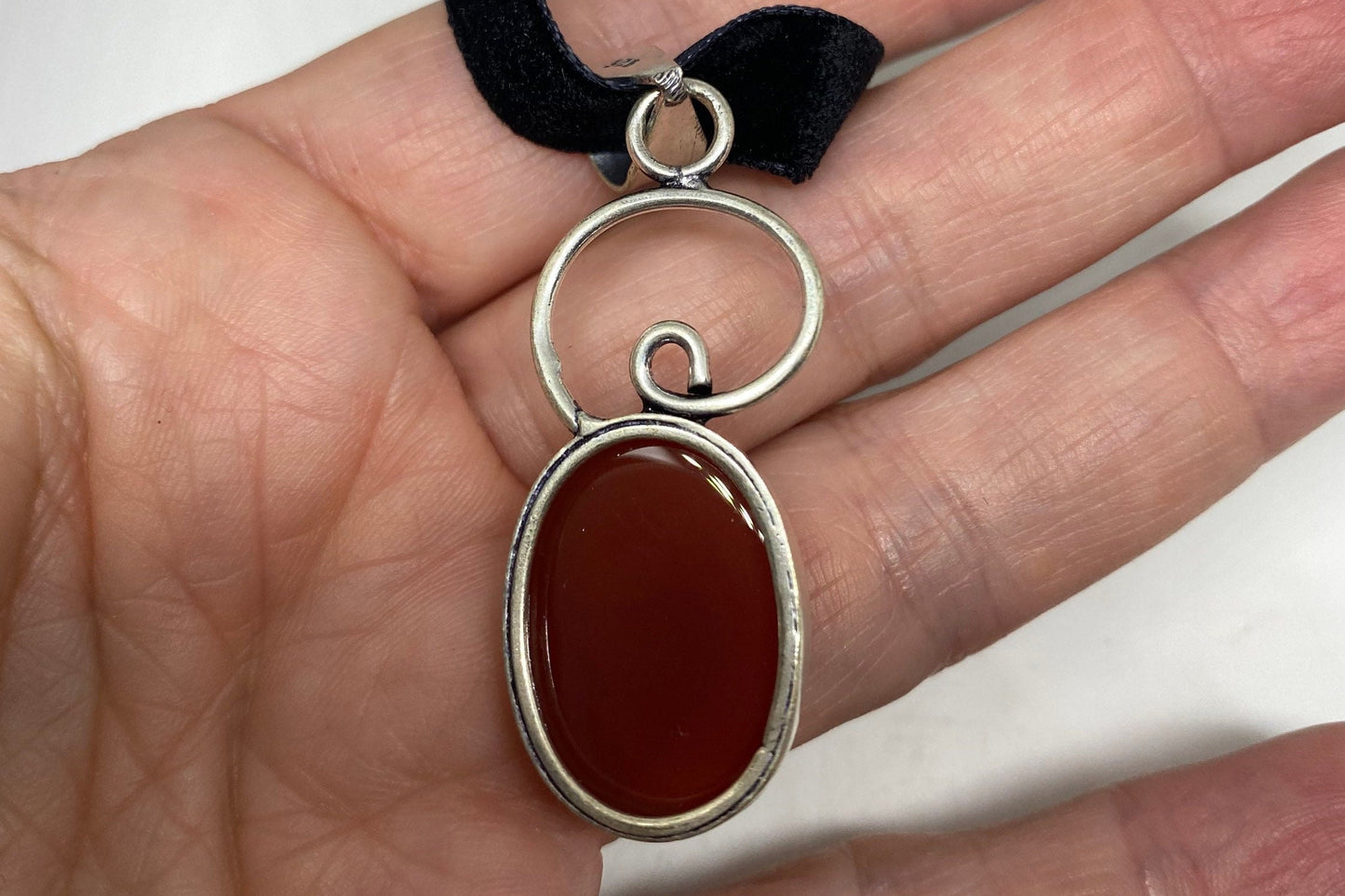 Vintage Carnelian Choker Necklace Pendant