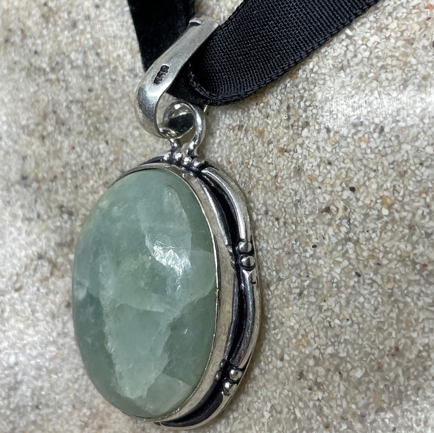 Handmade Vintage Green Aventurine Crystal Choker Pendant