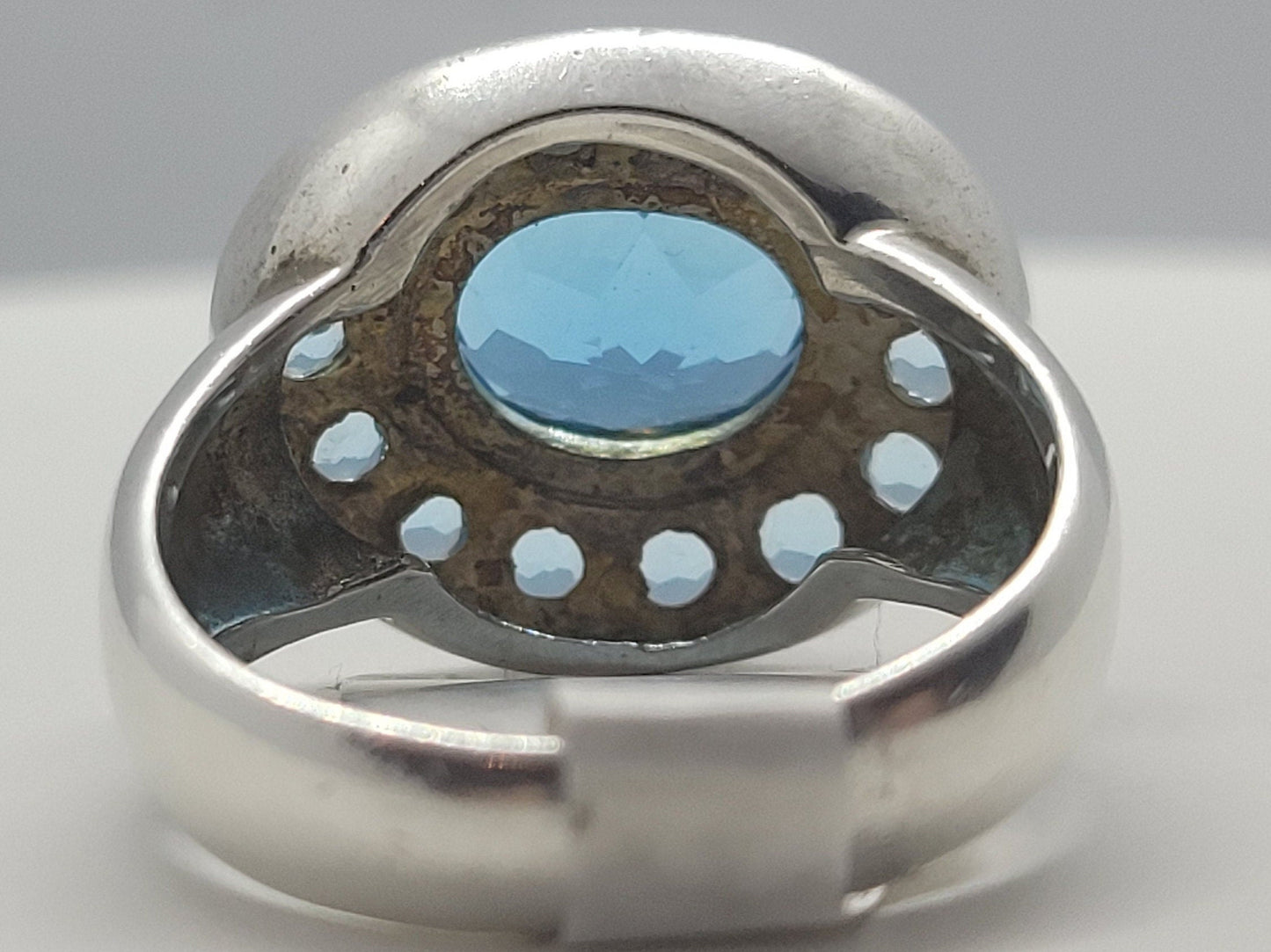 Vintage Blue Topaz on Blue Topaz in 925 Sterling Silver