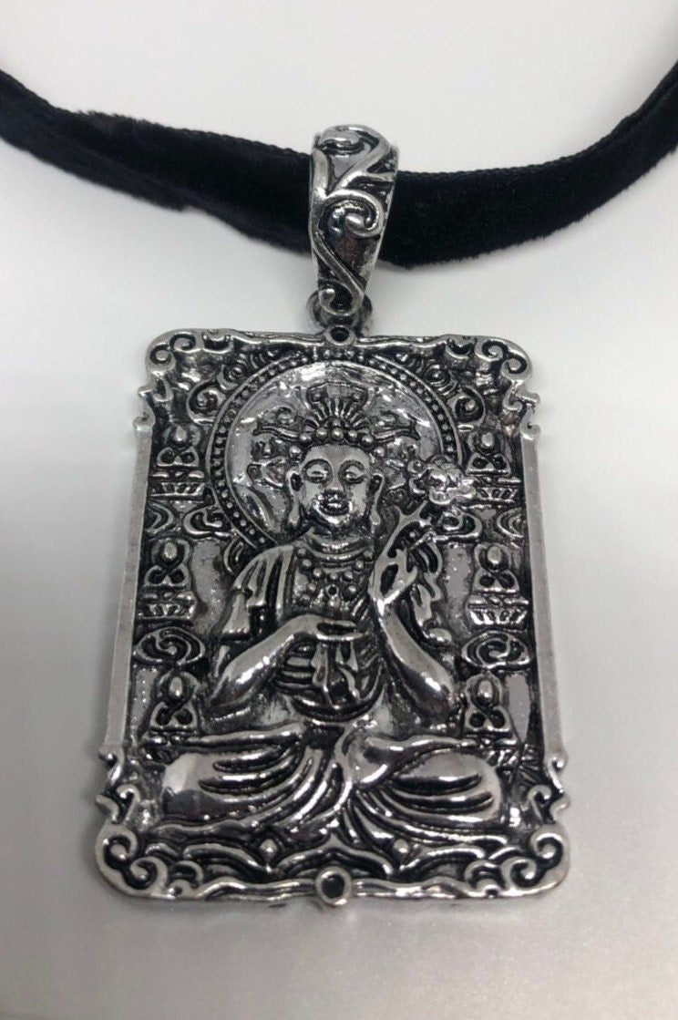 Vintage Silver Bronze Buddha Amulet Pendant