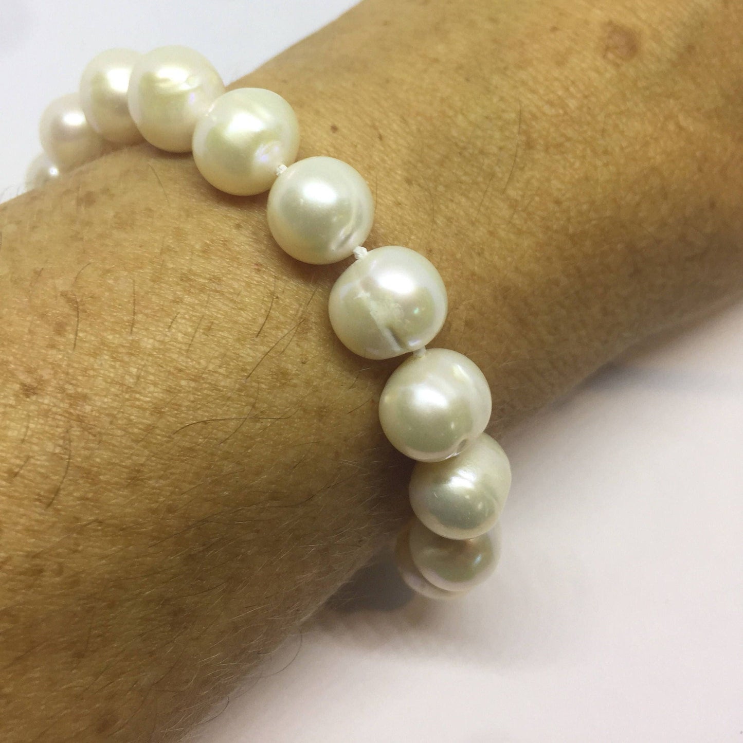Vintage Pearl Bracelet in 925 Sterling Silver with Heart Toggle