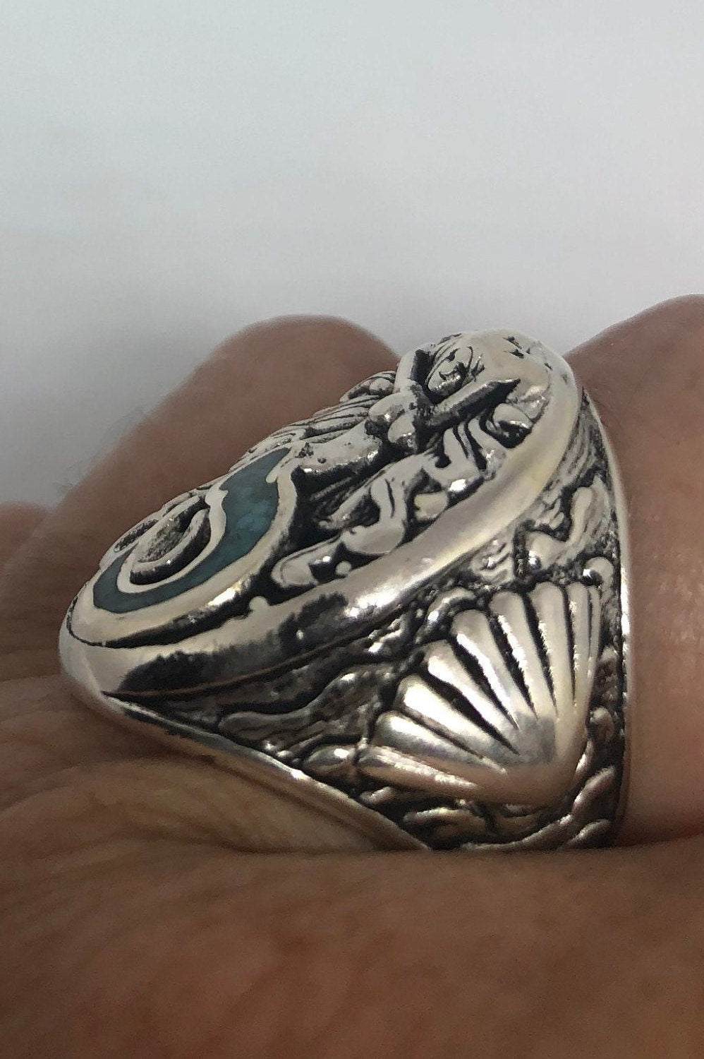 Vintage Southwestern Turquoise Mermaid Ring