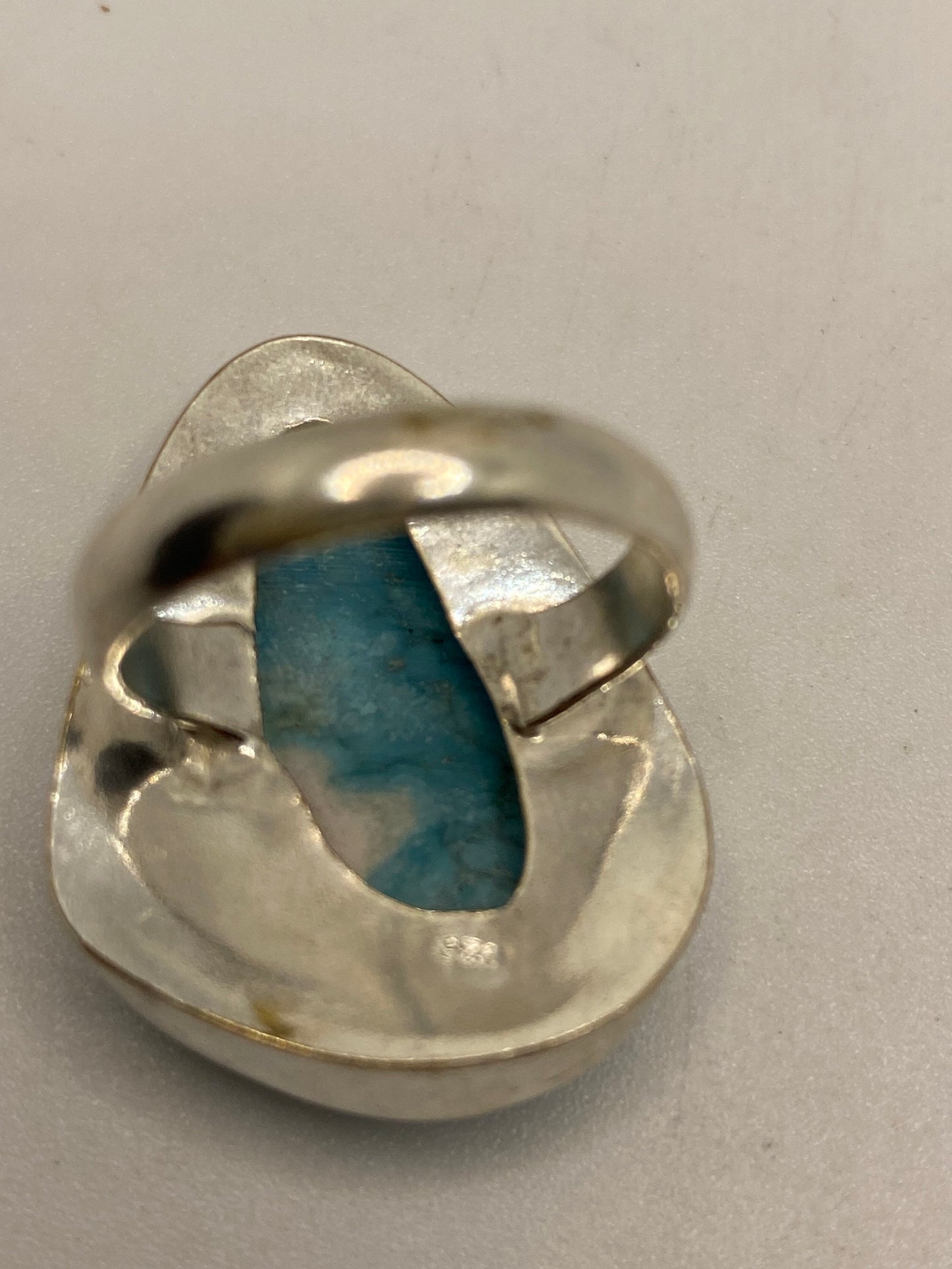 Vintage Blue Genuine Tibetan Turquoise Ring Size 5.5