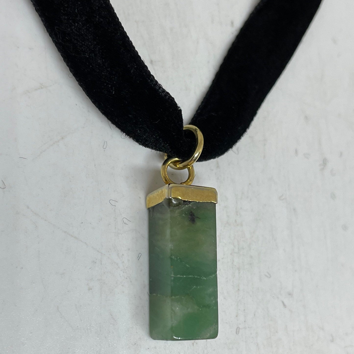 Vintage Choker Green Jade 925 Sterling Silver Necklace