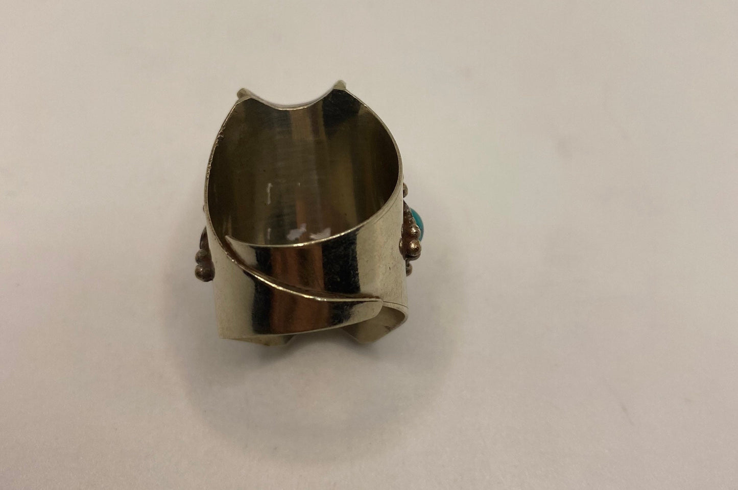 Vintage Yellow Turquoise Tribal Brass Antique Ring