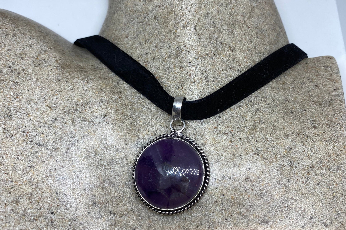 Vintage Purple Amethyst Choker Necklace