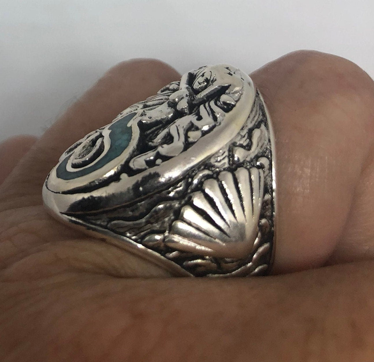 Vintage Southwestern Turquoise Mermaid Ring