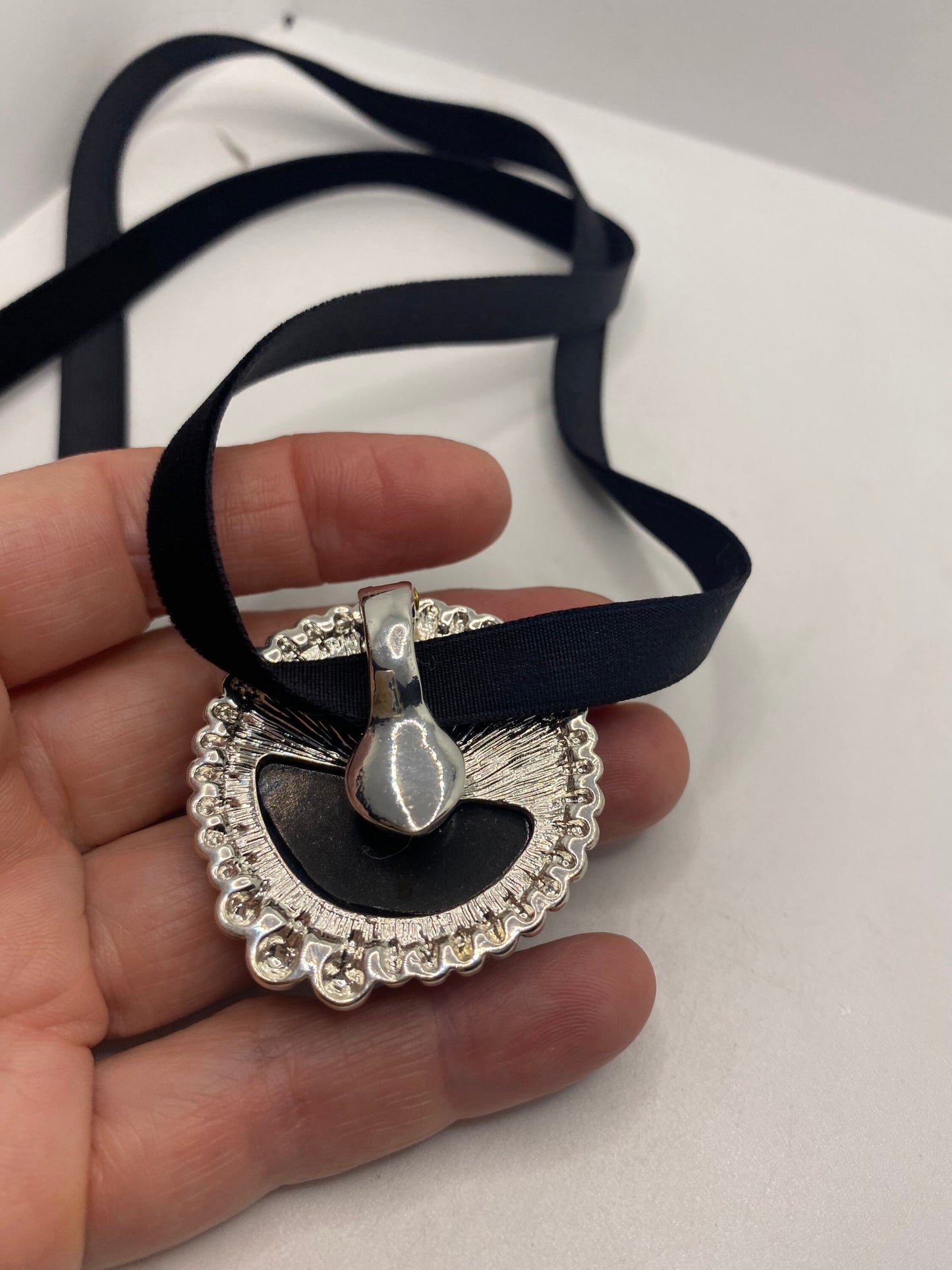 Blue Handmade Gothic Styled Silver Finished Genuine Abalone Butterfly Choker Necklace