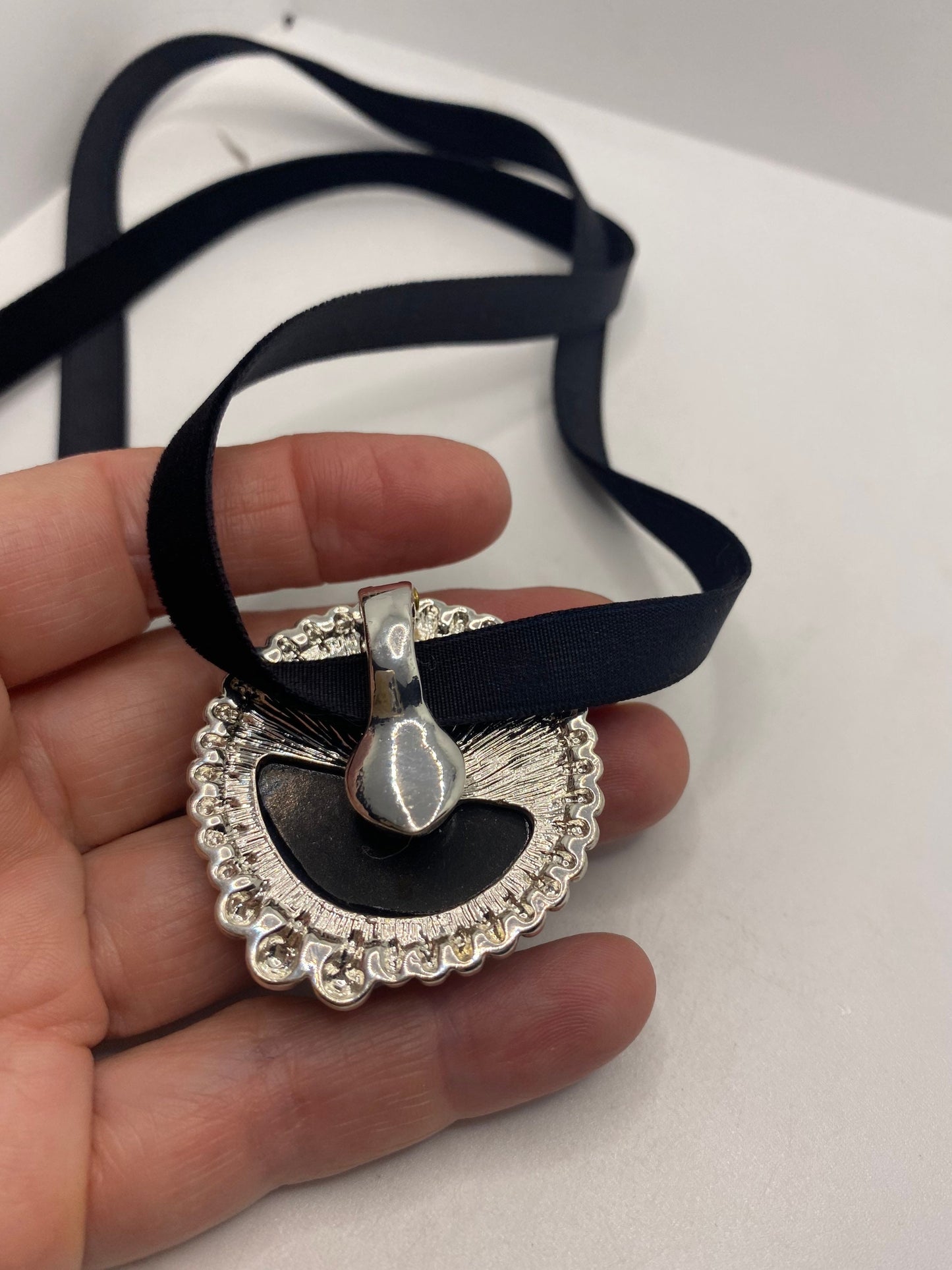 Blue Handmade Gothic Styled Silver Finished Genuine Abalone Butterfly Choker Necklace