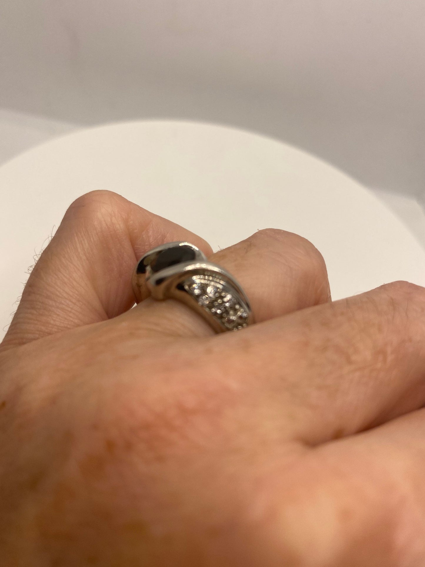 Vintage Black Onyx 925 Sterling Silver Ring