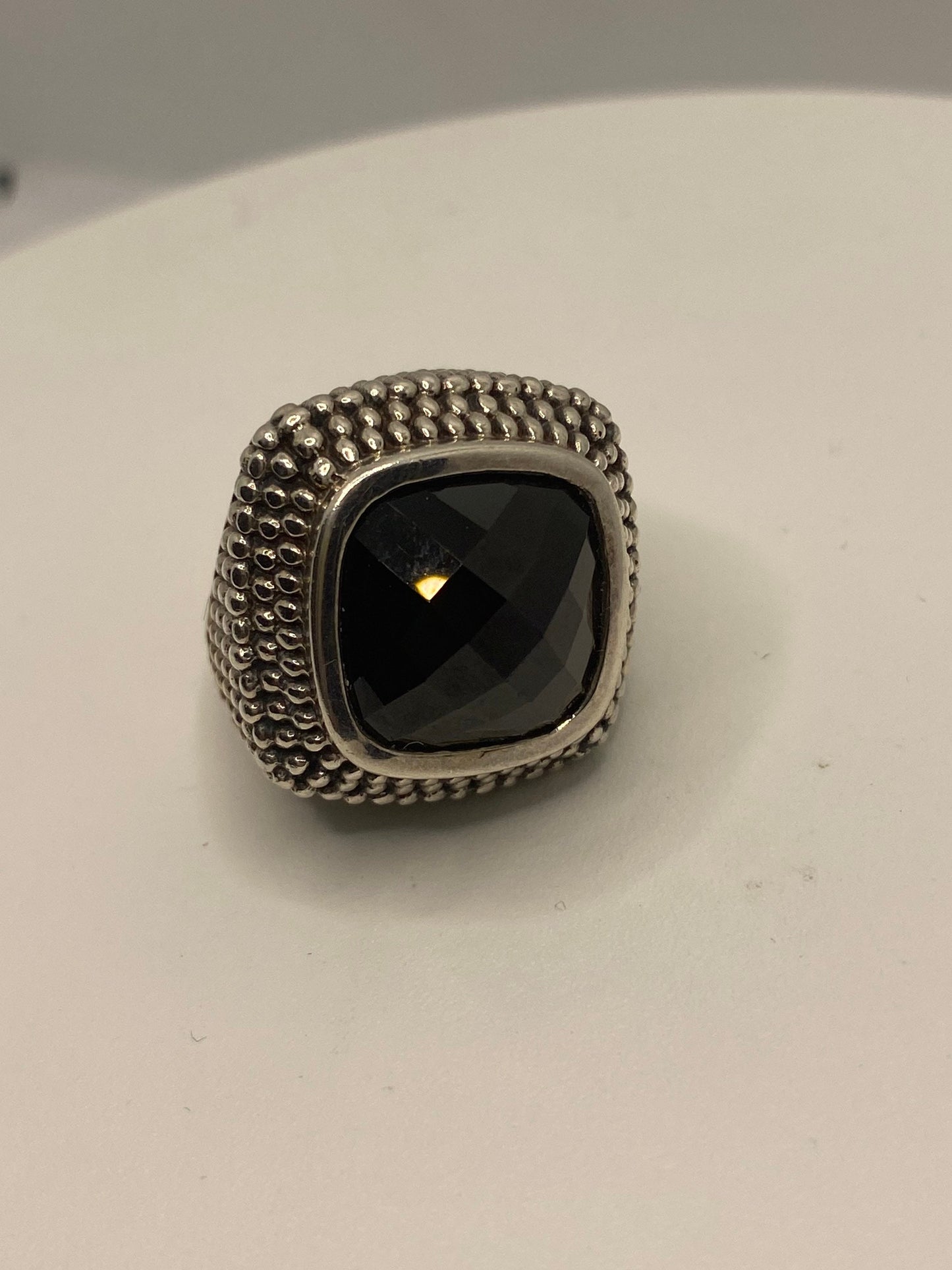 Vintage Black Onyx 925 Sterling Silver Ring