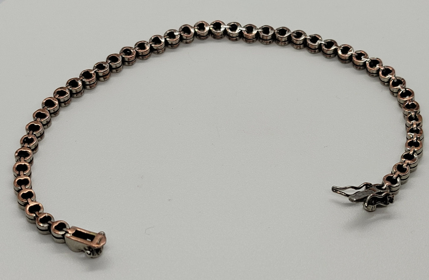 Vintage Crystal White Sapphire 925 Sterling Silver Tennis Bracelet