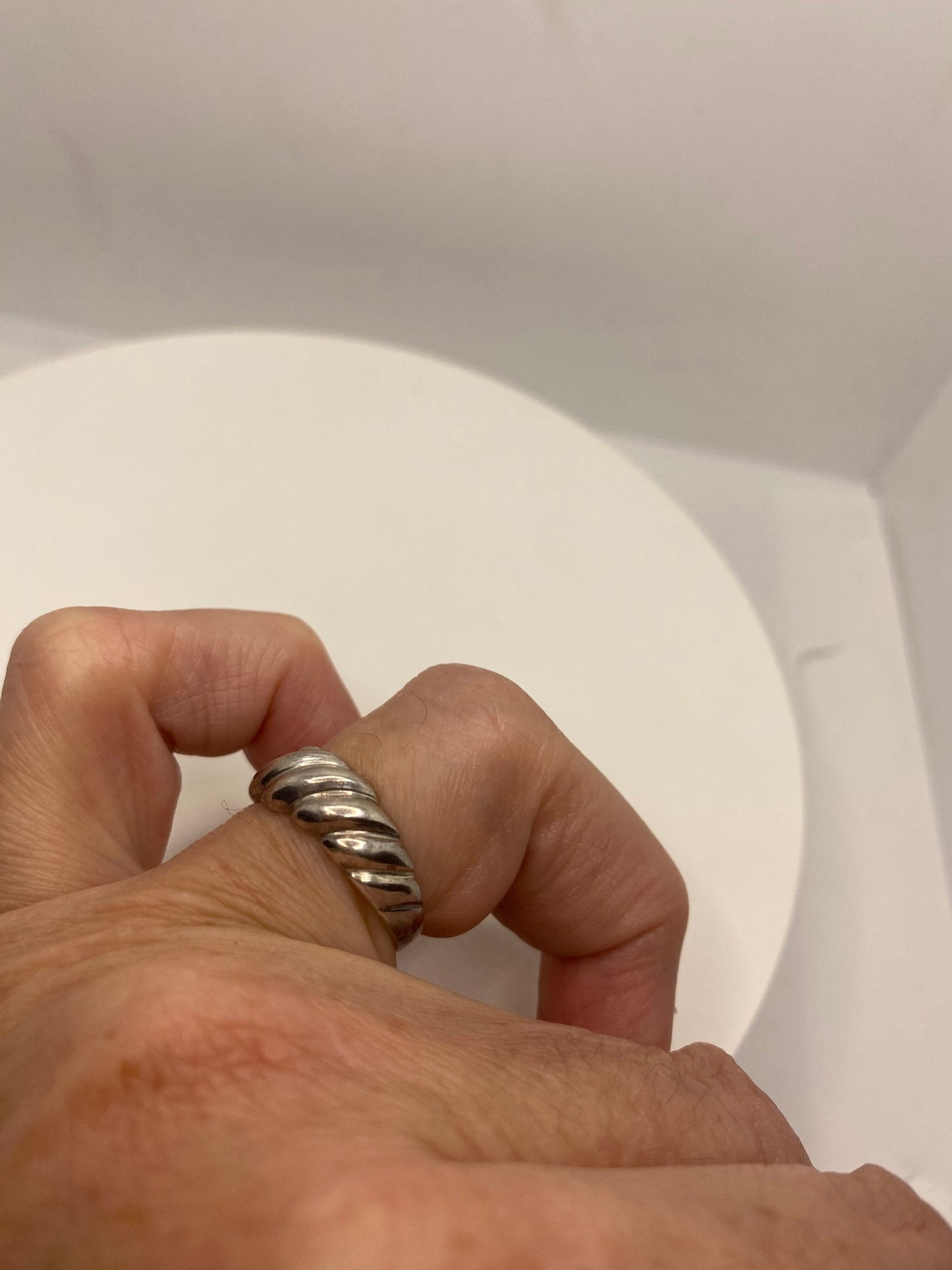 Vintage 925 Sterling Silver Antiqued Band Ring