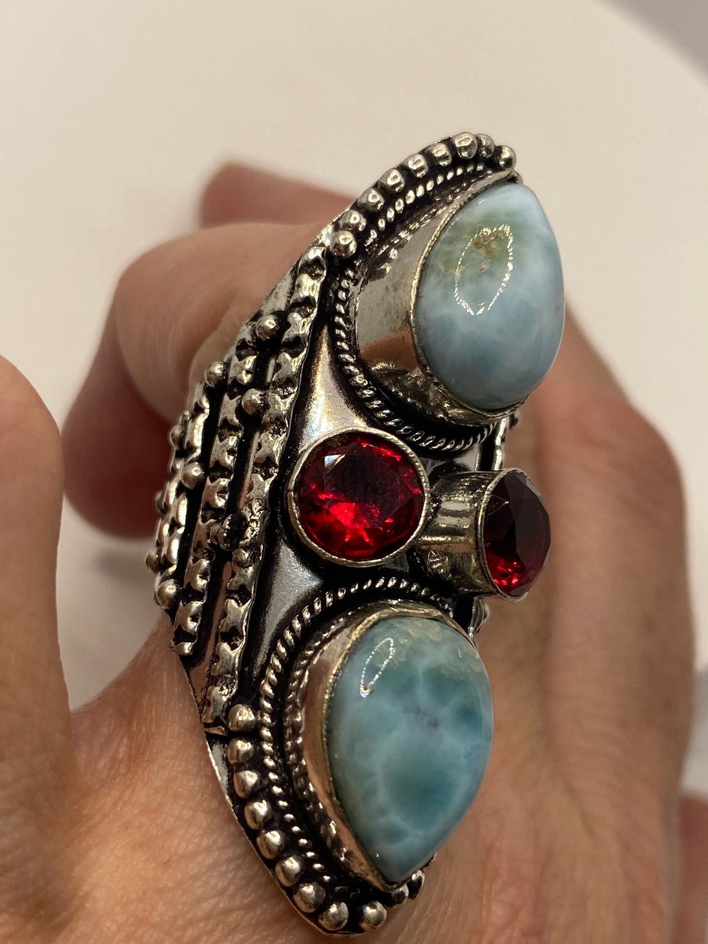 Vintage Blue Larimar Silver Ring