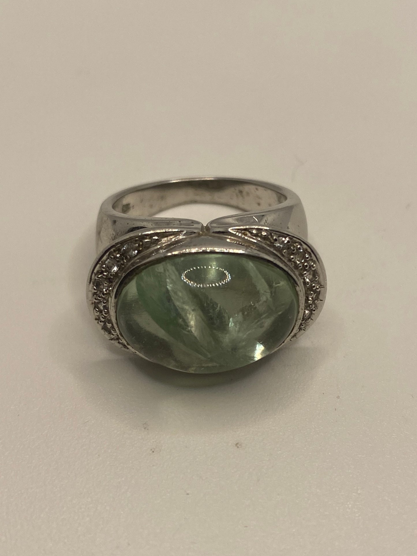 Vintage genuine blue topaz 925 sterling silver Ring