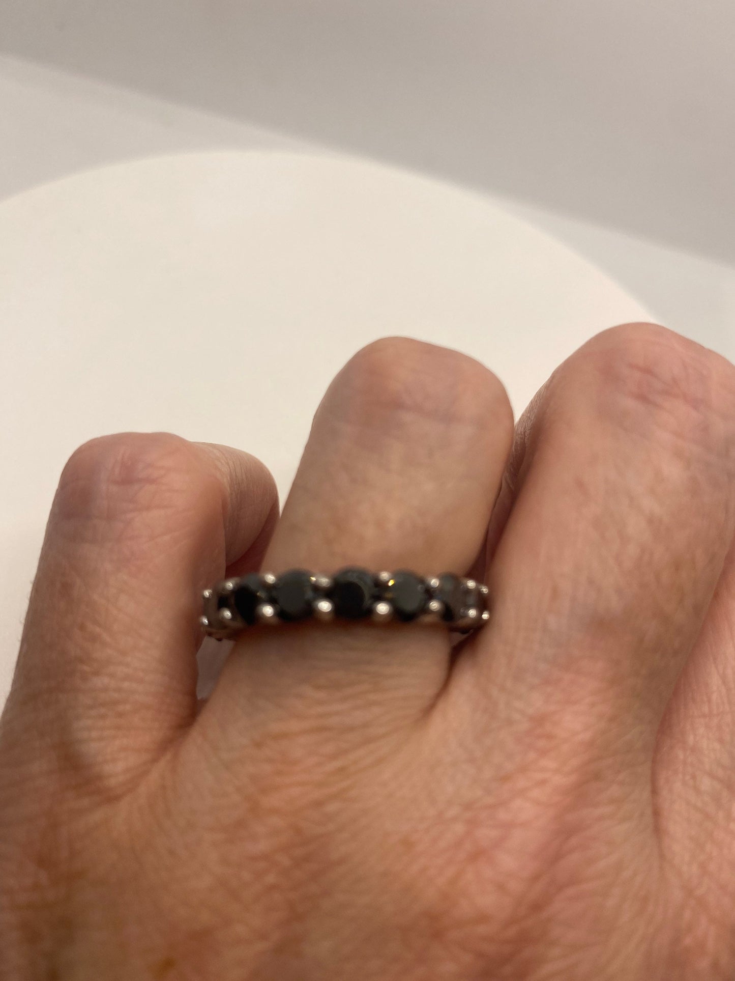 Vintage Blue Sapphire 925 Sterling Silver Ring Size 7