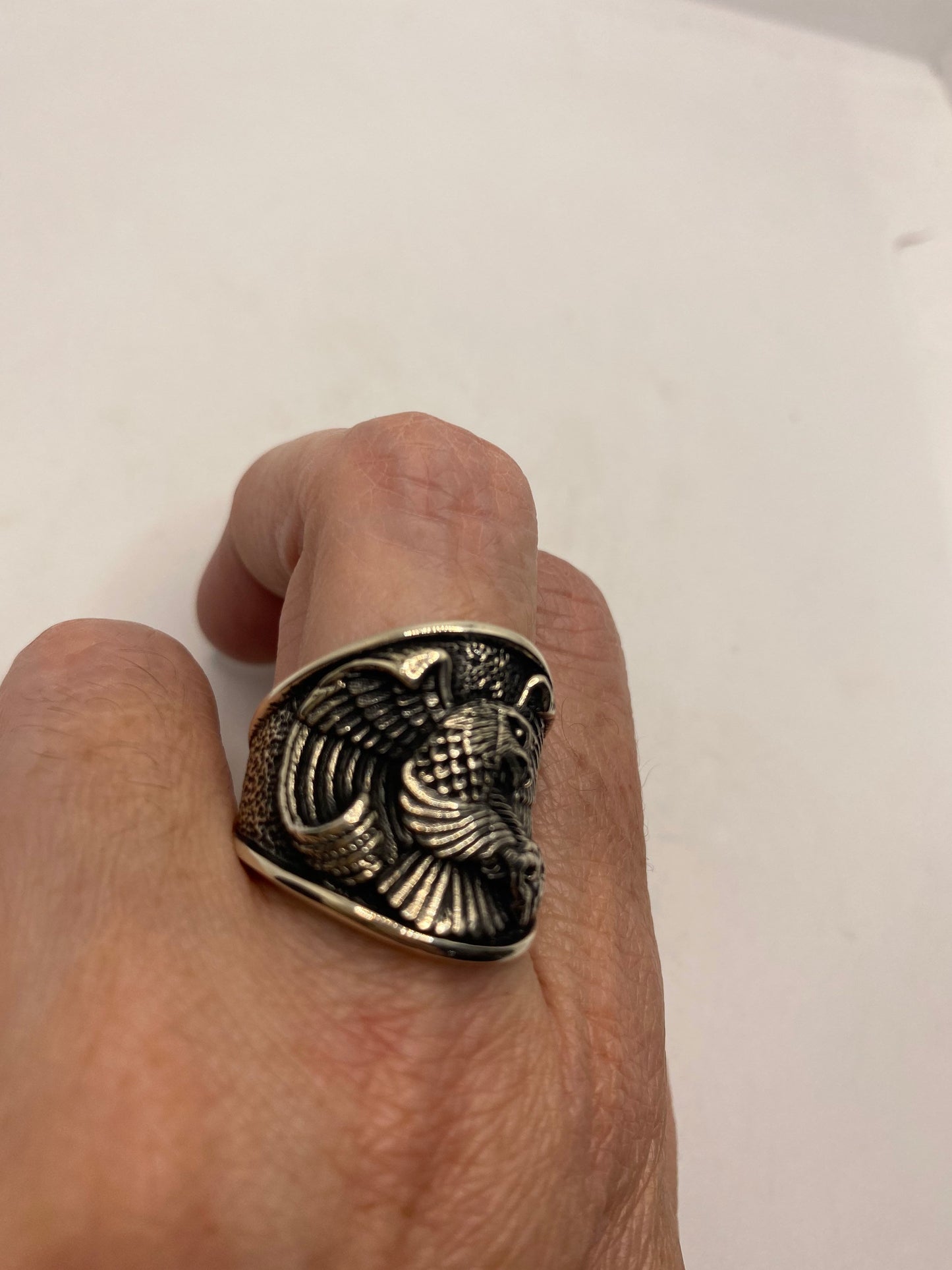 Vintage American Bald Eagle 925 Sterling Silver Ring