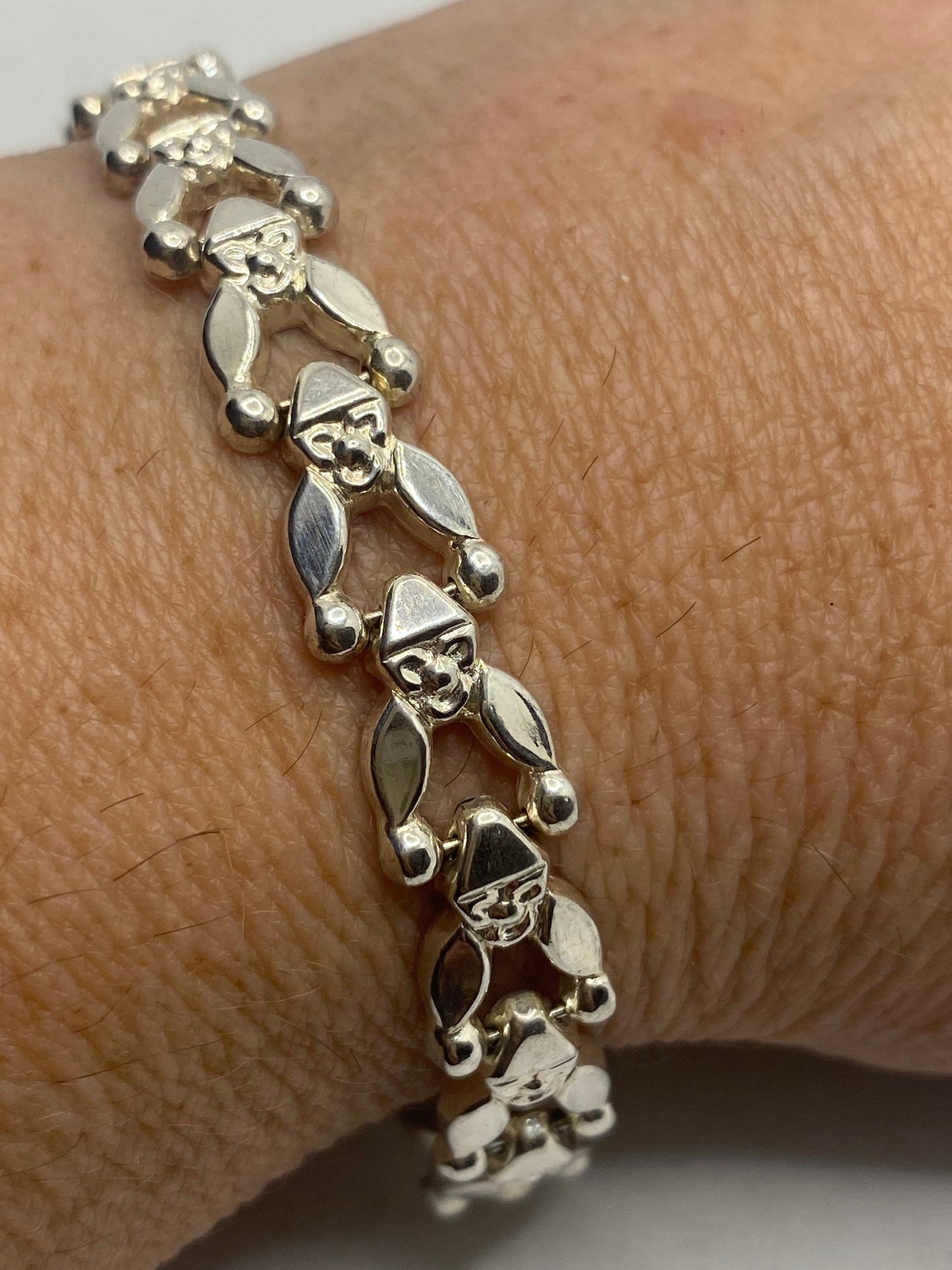 Vintage 925 Sterling Silver Chain Link Charm Bracelet
