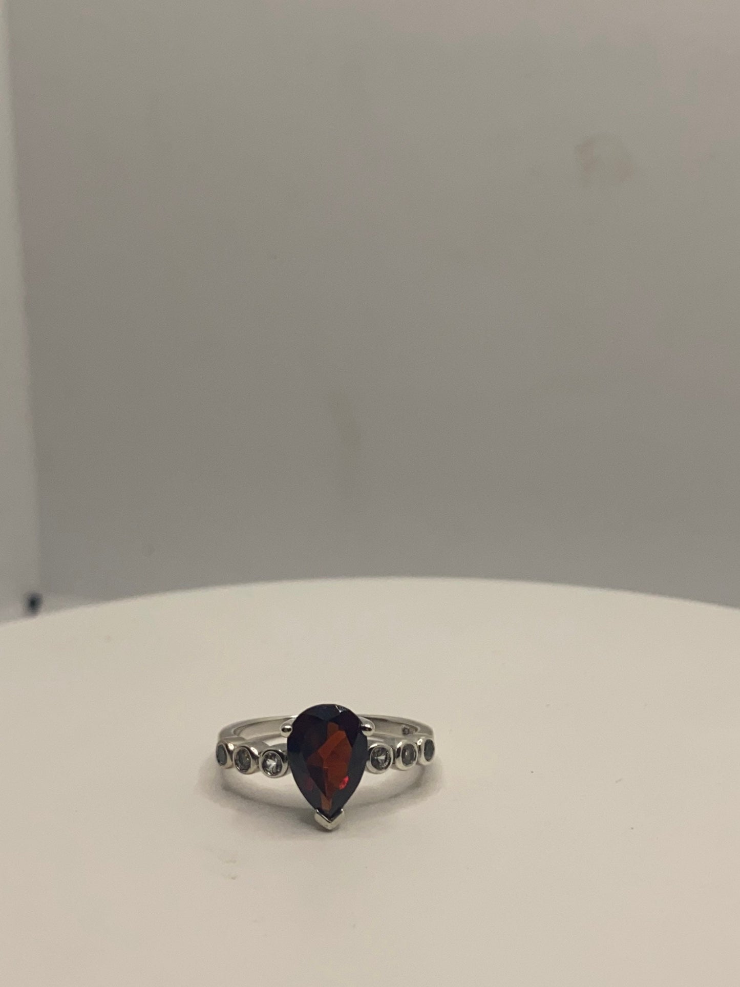 Vintage Red Bohemian Garnet Ring 925 Sterling Silver Cocktail Statement