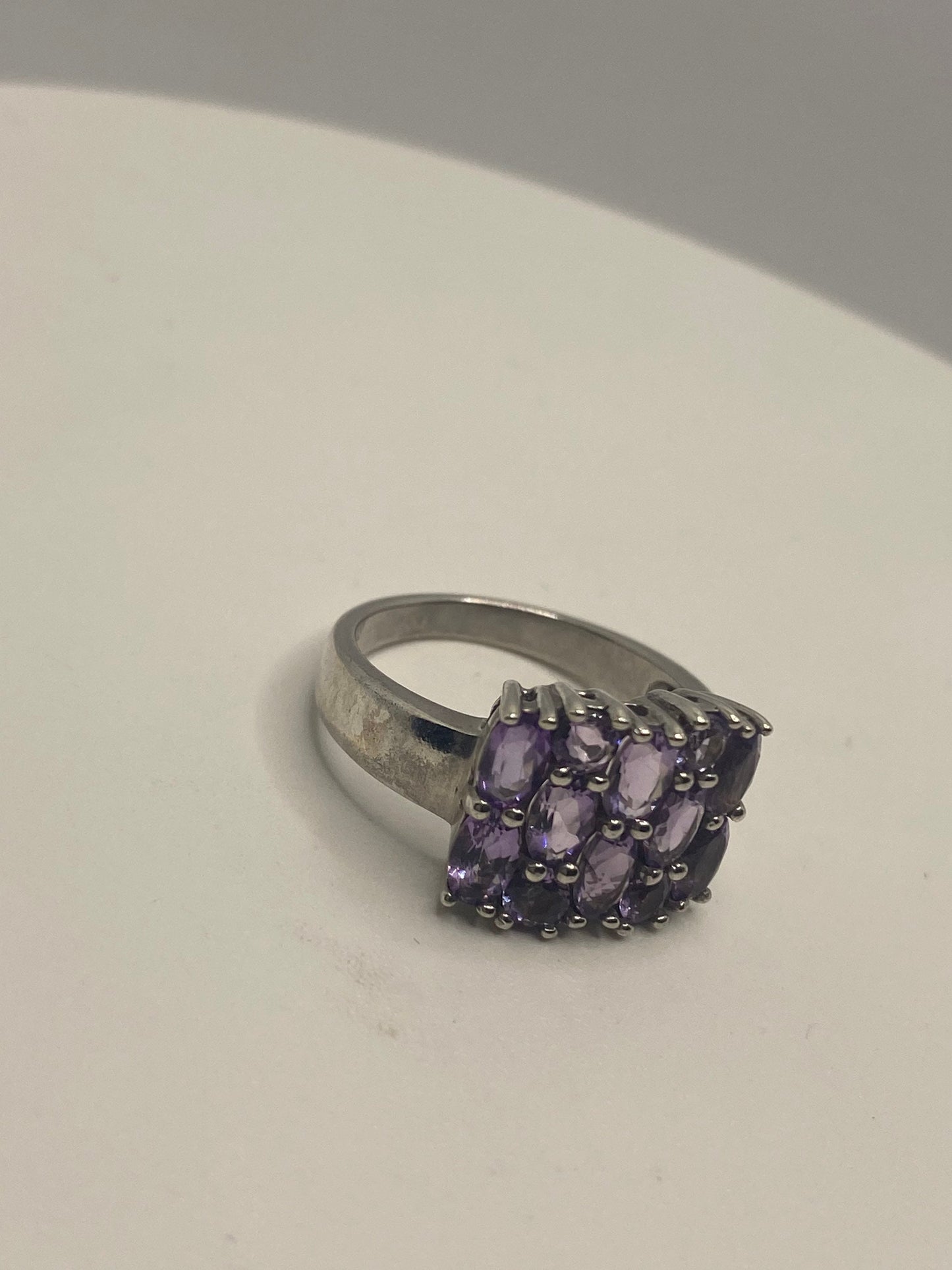 Vintage Purple Amethyst Ring in 925 Sterling Silver