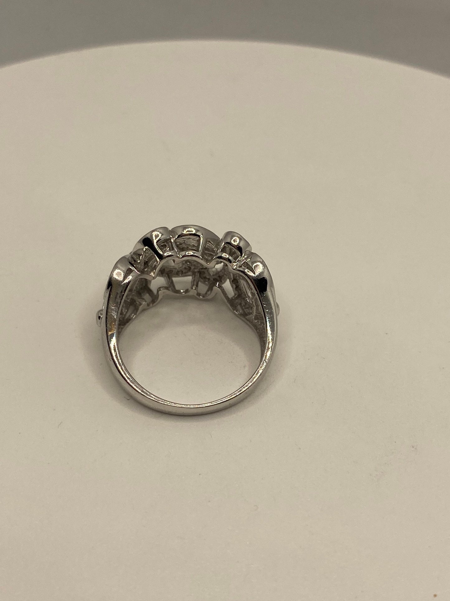 Vintage Daisy Band 925 Sterling Silver Ring