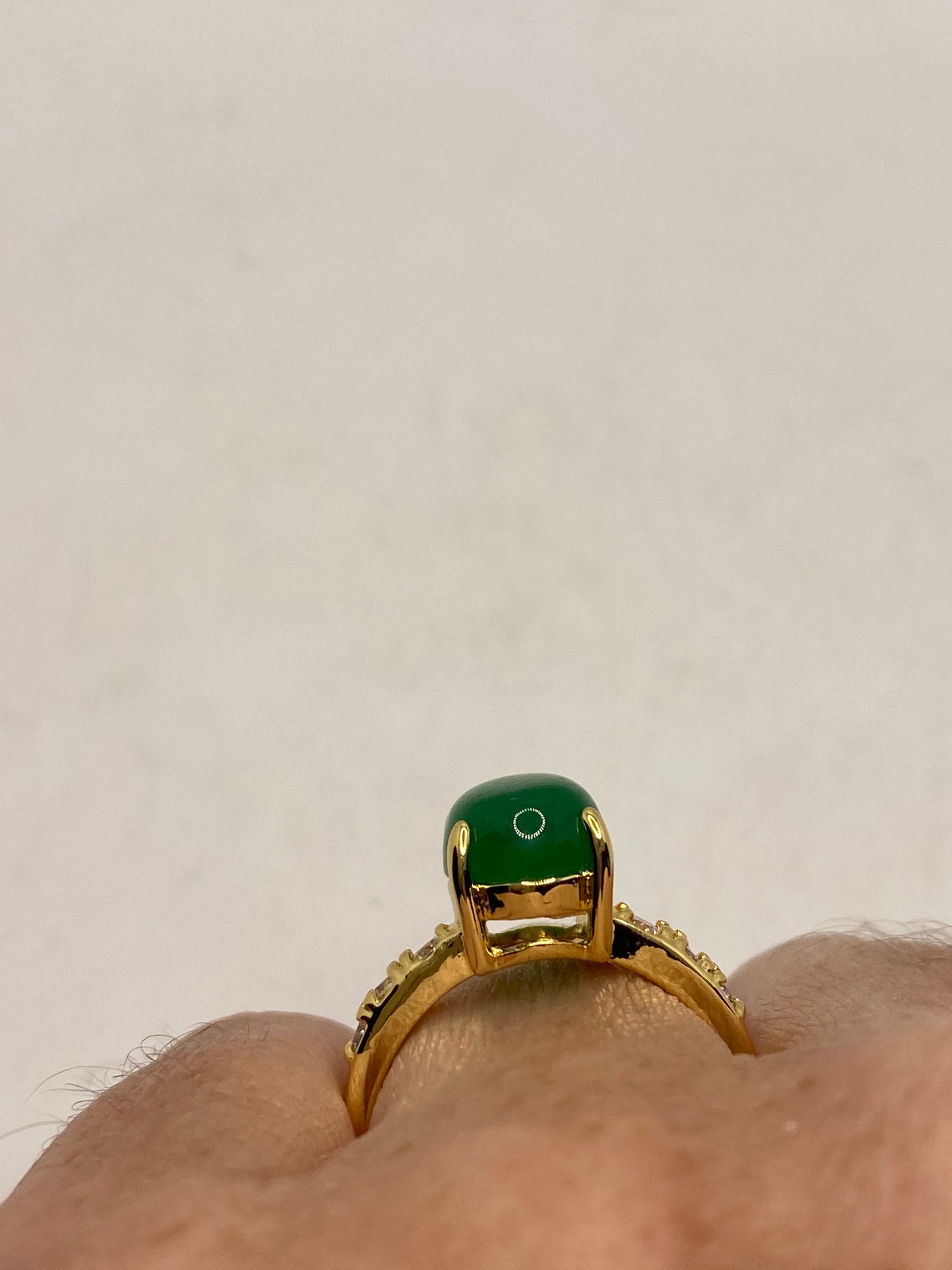 Vintage Lucky Green Nephrite Jade Ring